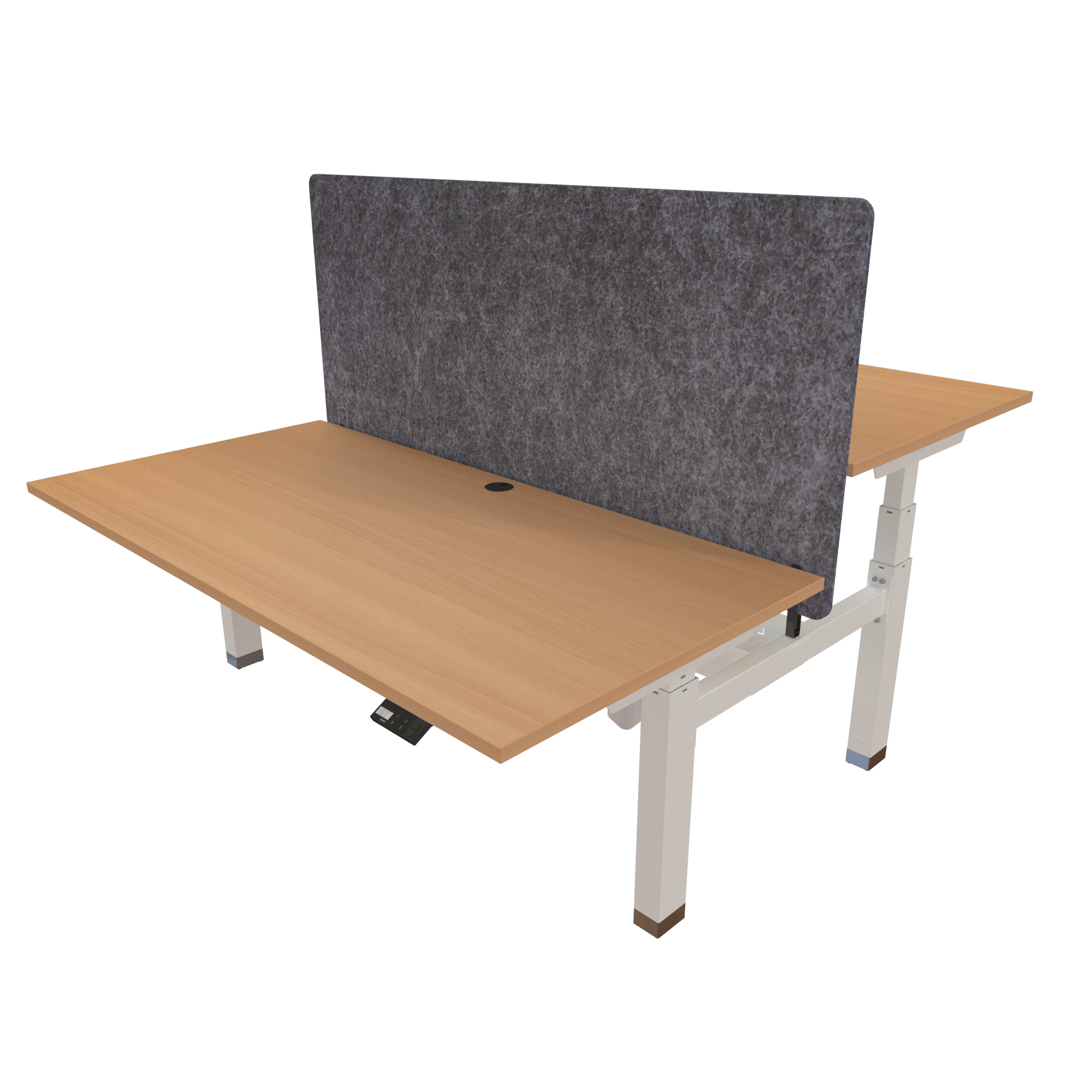 Ergonomic desk | 160x80 cm | Beech with white frame