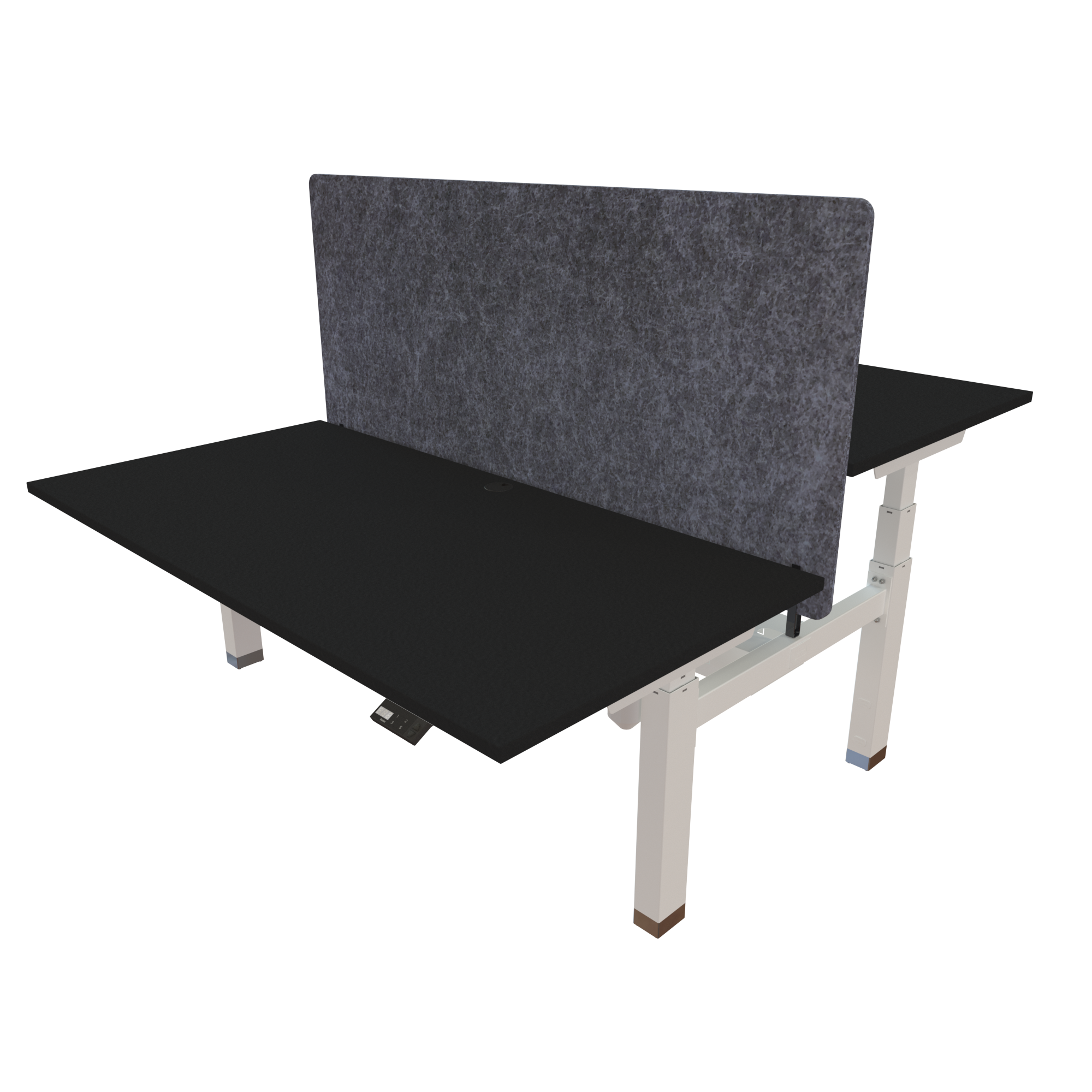 Ergonomic desk | 160x80 cm | Black  with white frame