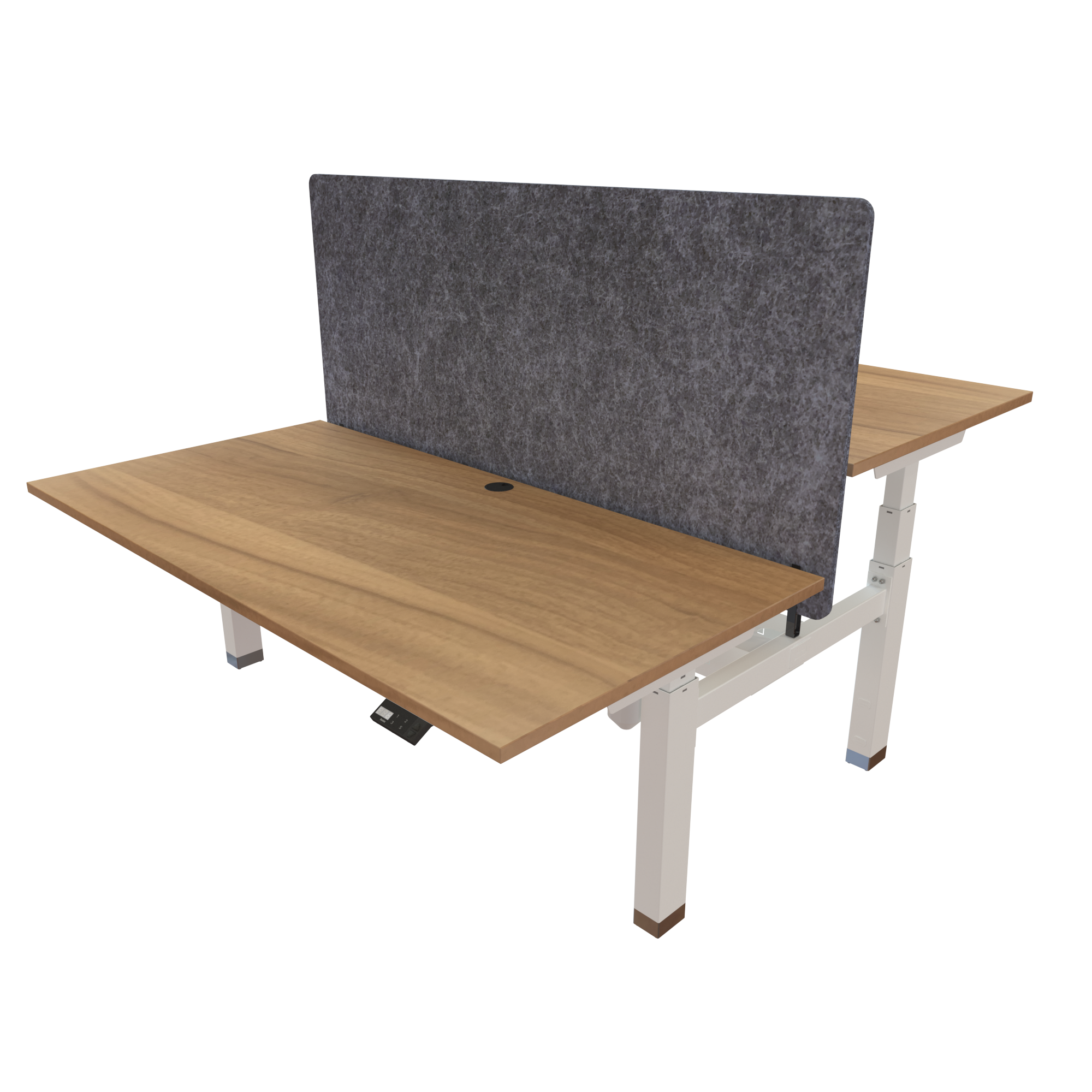 Ergonomic desk | 160x80 cm | Walnut with white frame