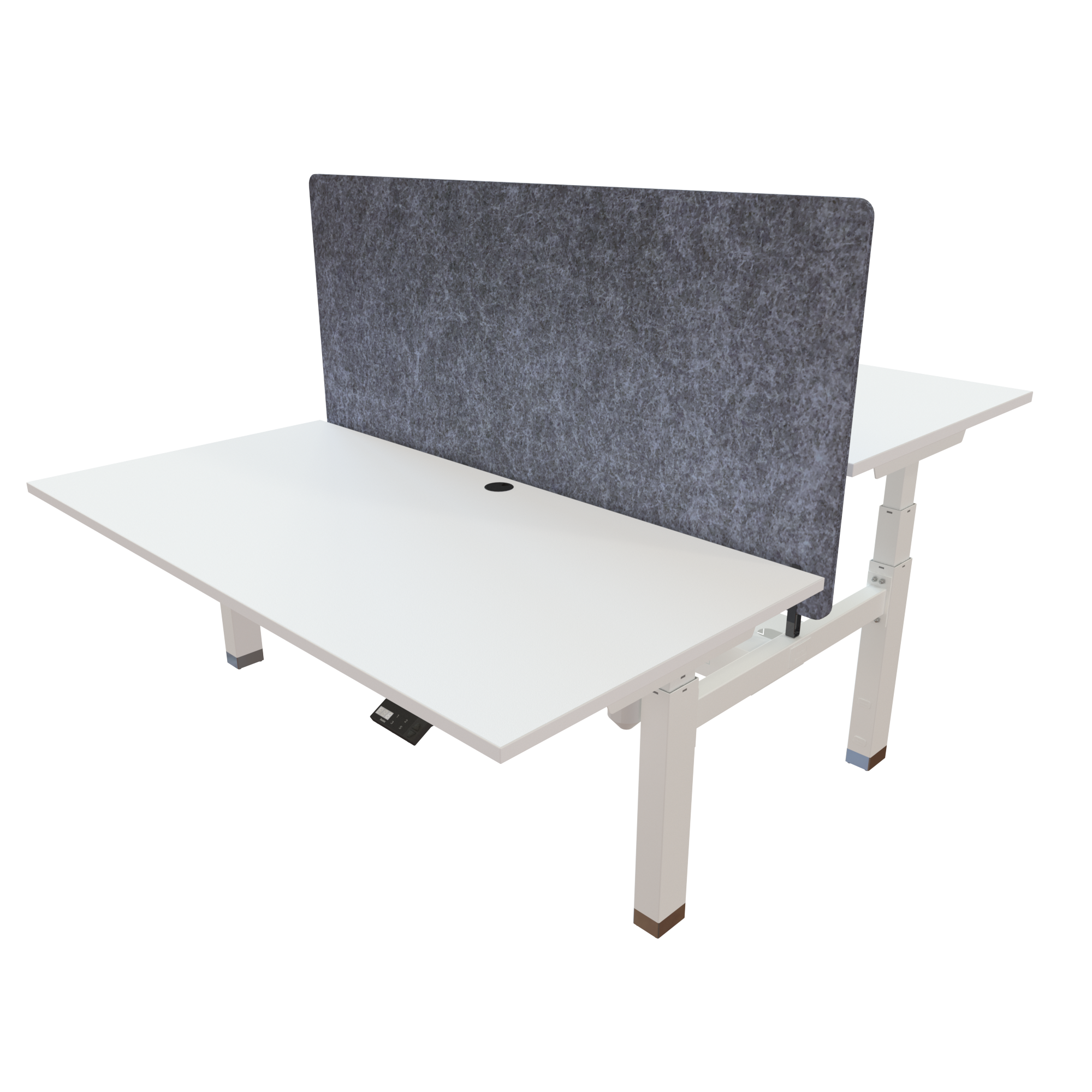 Ergonomic desk | 160x80 cm | White with white frame