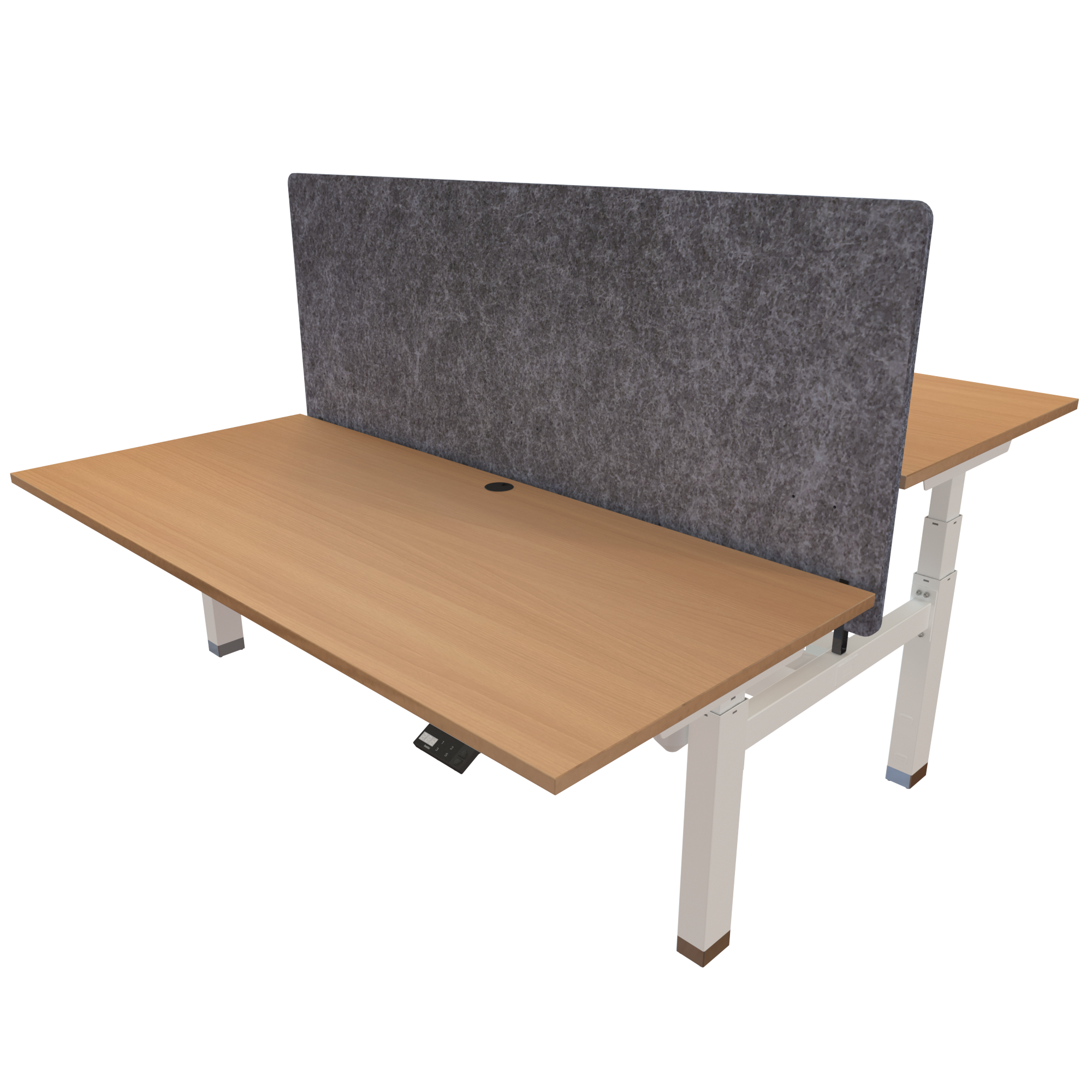 Ergonomic desk | 180x80 cm | Beech with white frame
