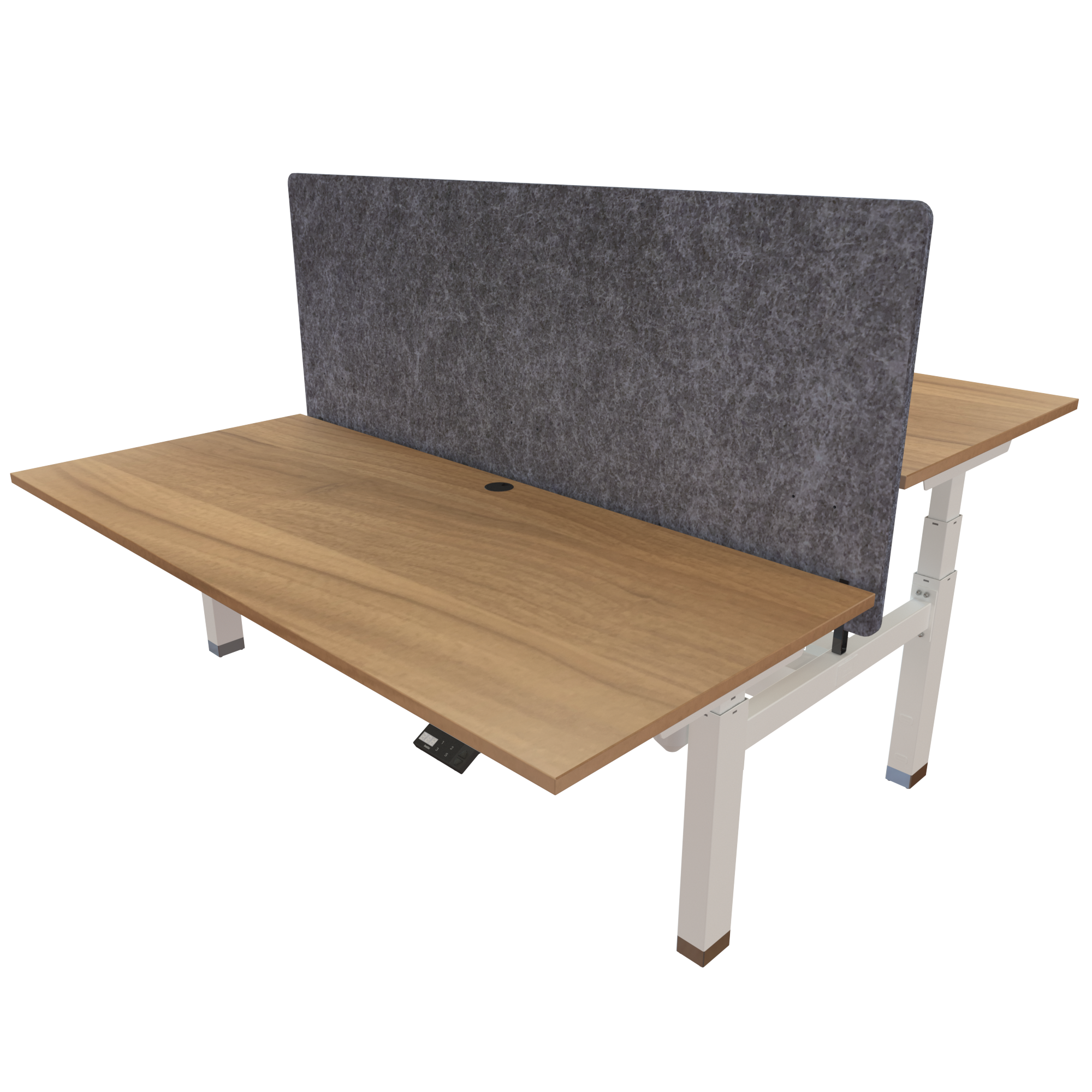 Ergonomic desk | 180x80 cm | Walnut with white frame