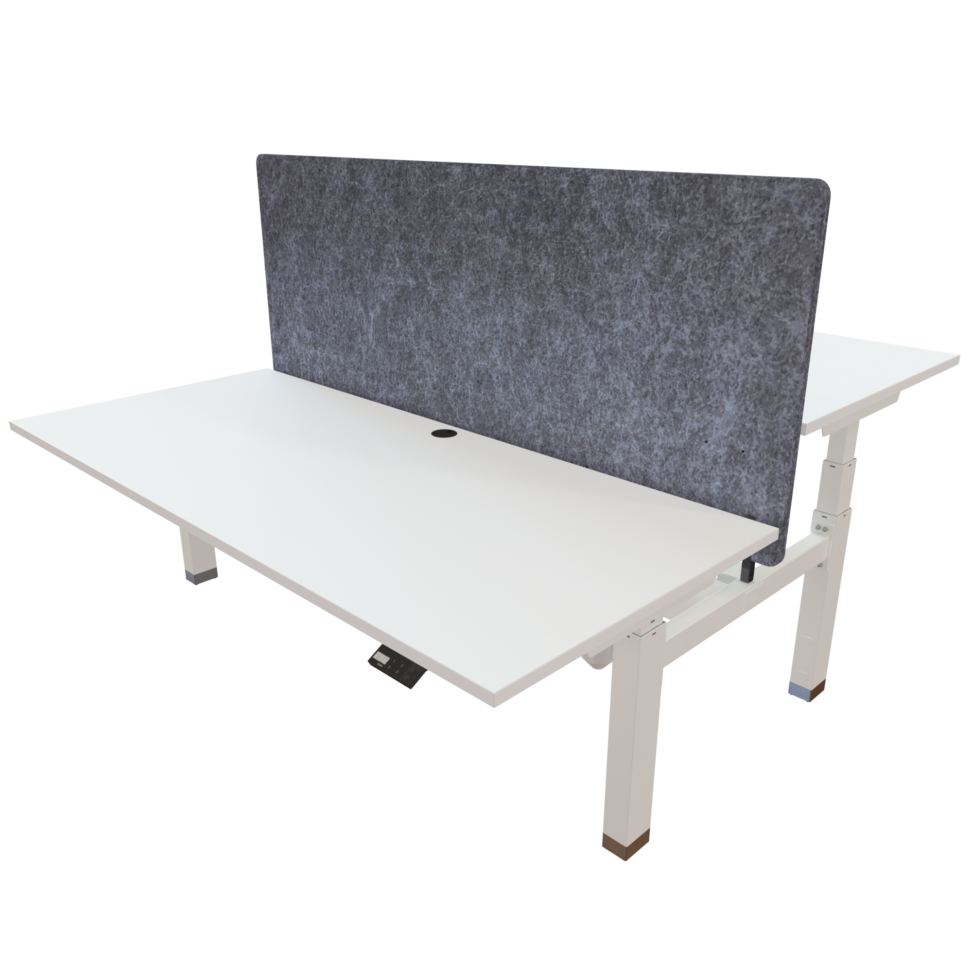 Ergonomic desk | 180x80 cm | White with white frame