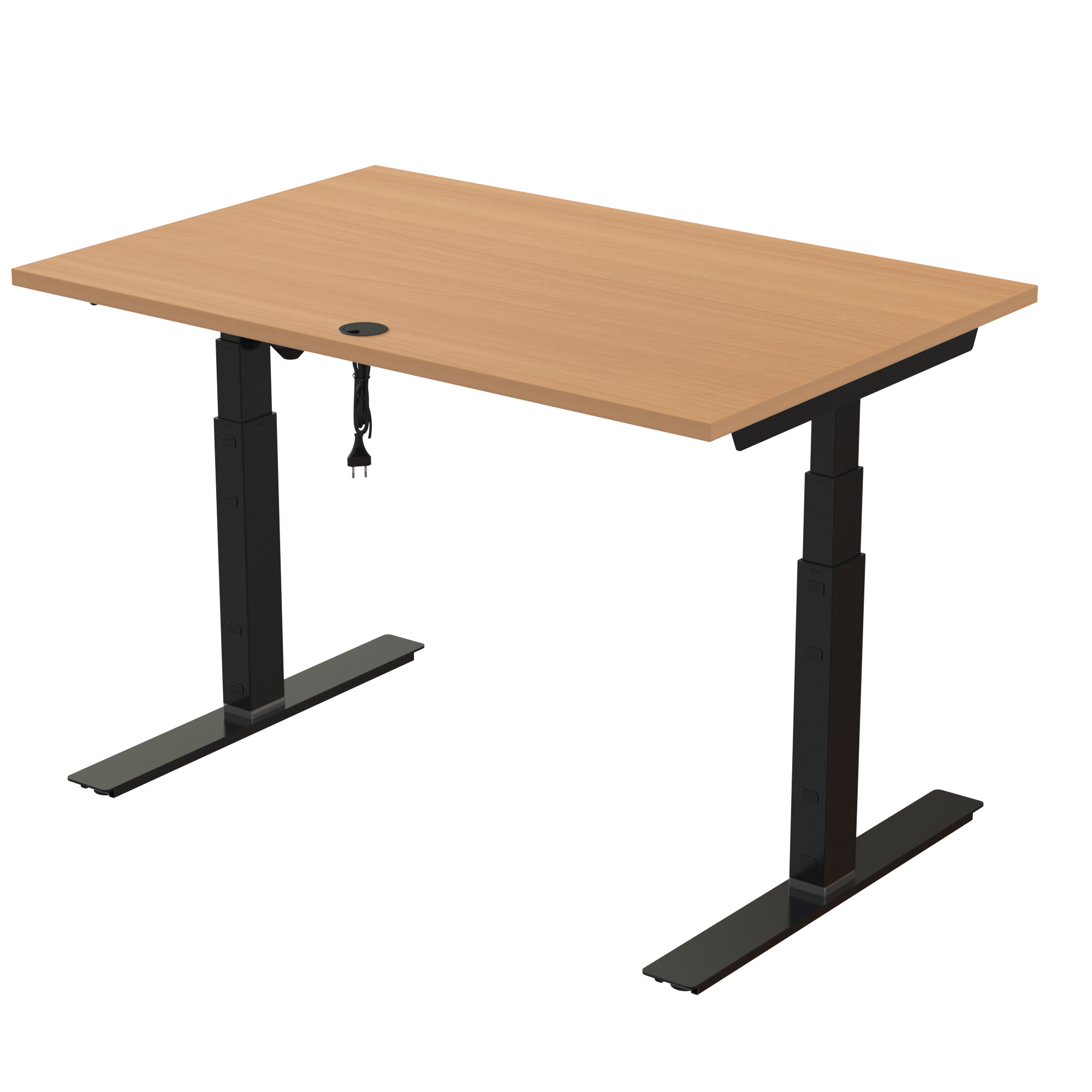 Ergonomic desk | 120x80 cm | Beech with black frame