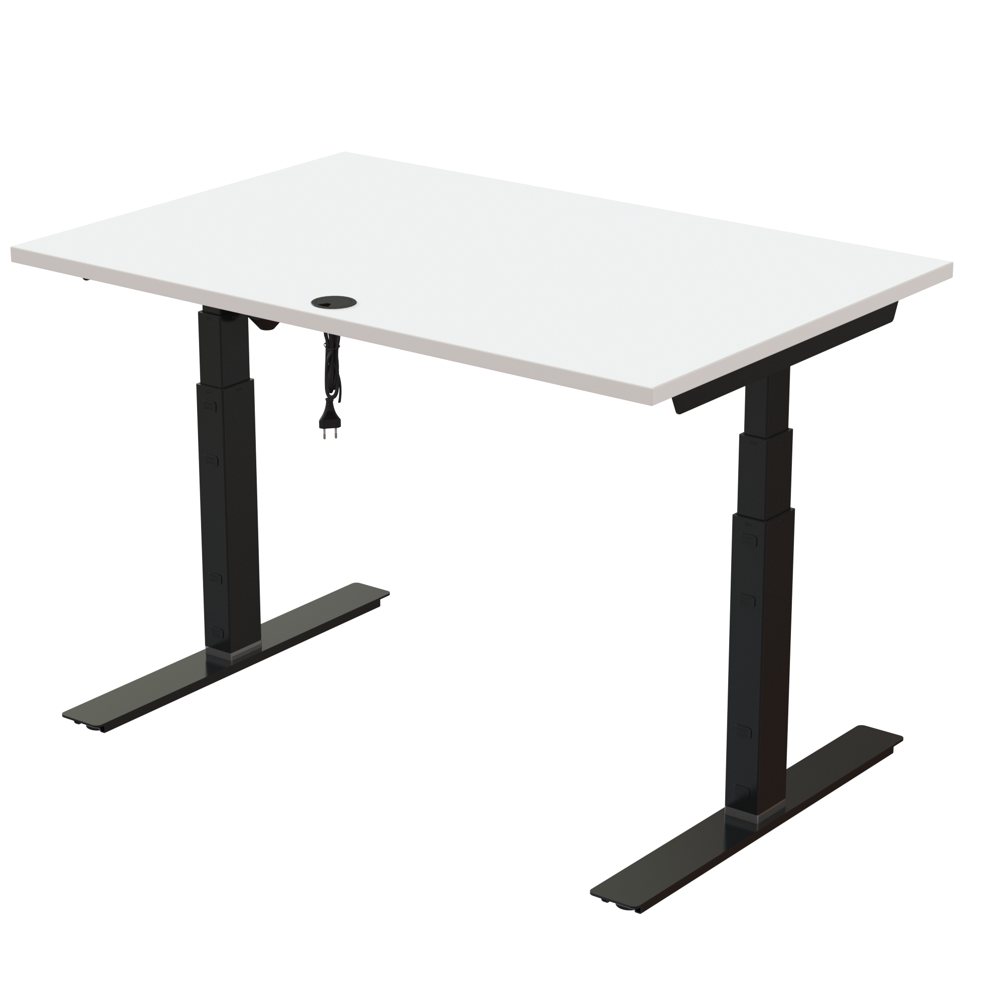 Ergonomic desk | 120x80 cm | White with black frame
