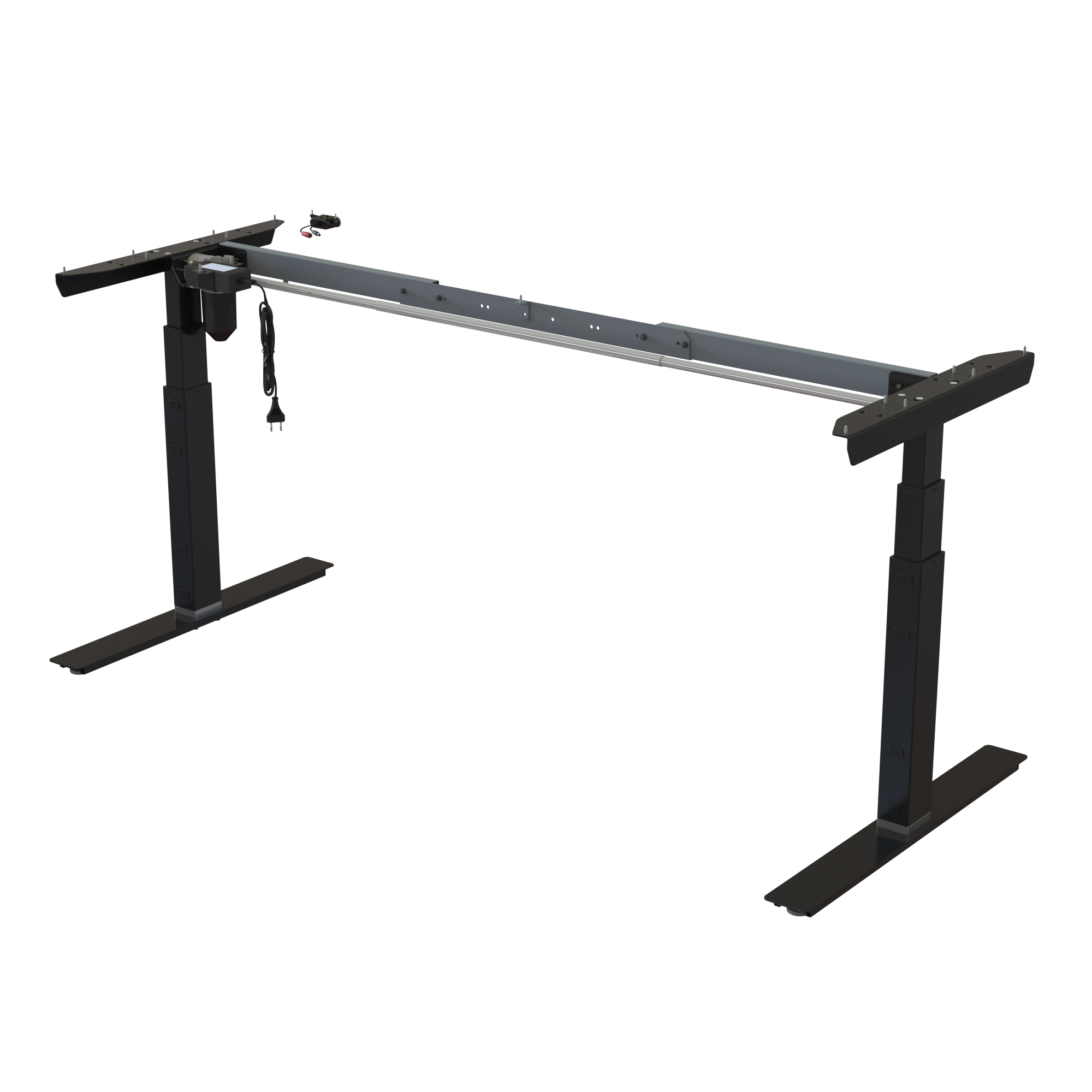Ergonomic desk frame | Width 132-172 cm | Black 