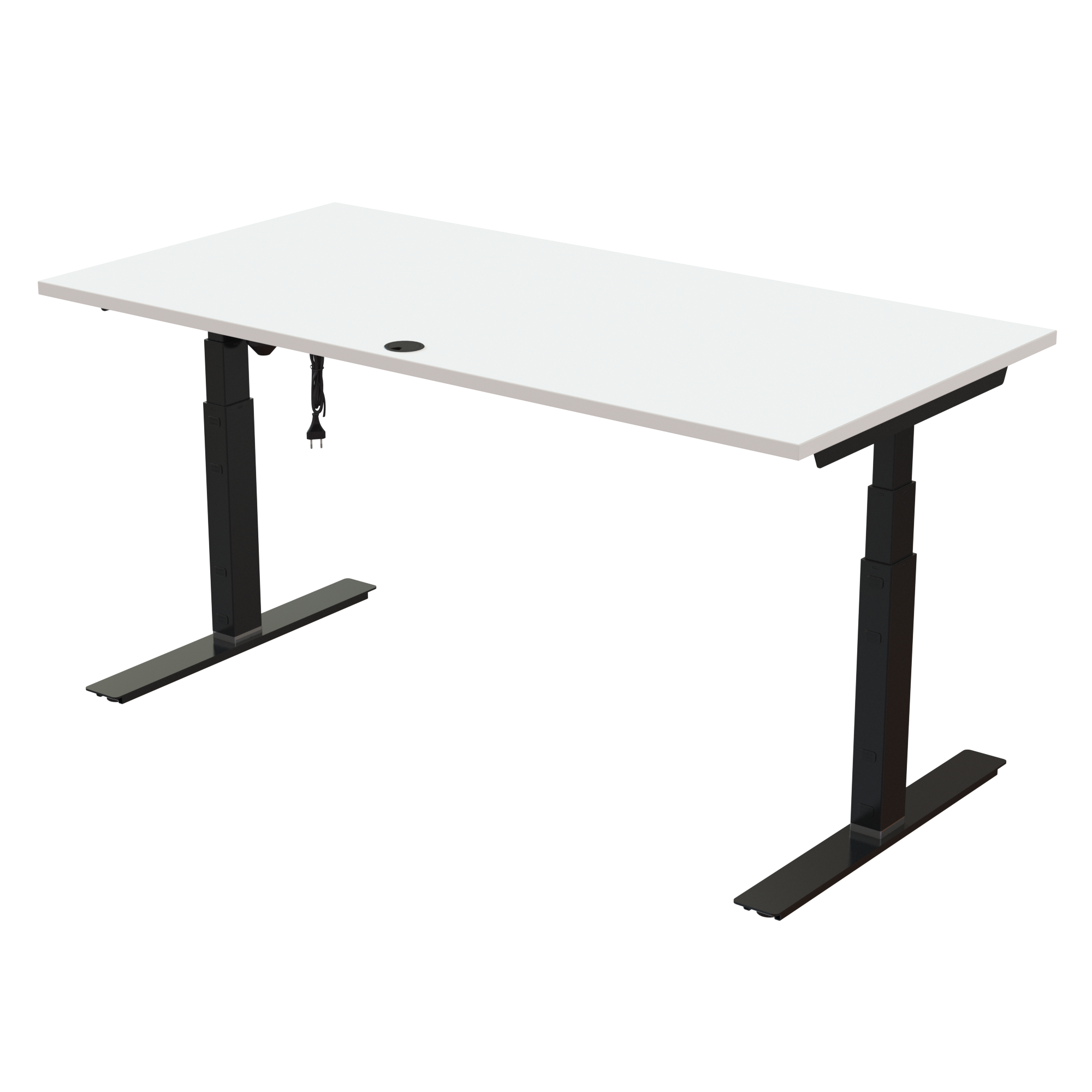 Ergonomic desk | 160x80 cm | White with black frame