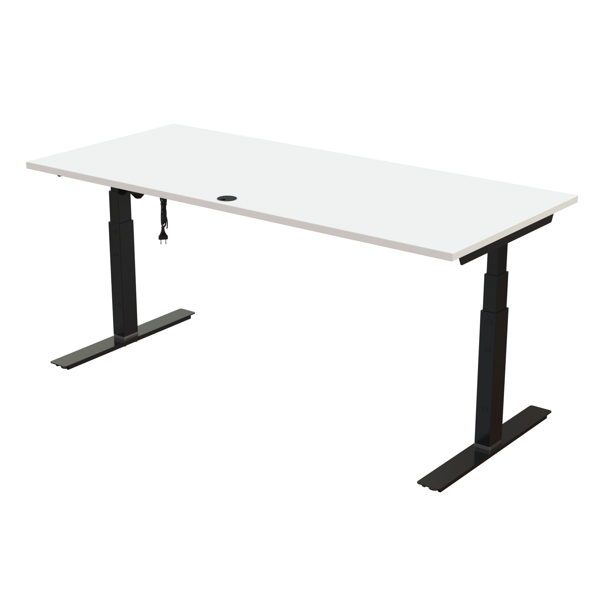Ergonomic desk | 180x80 cm | White with black frame