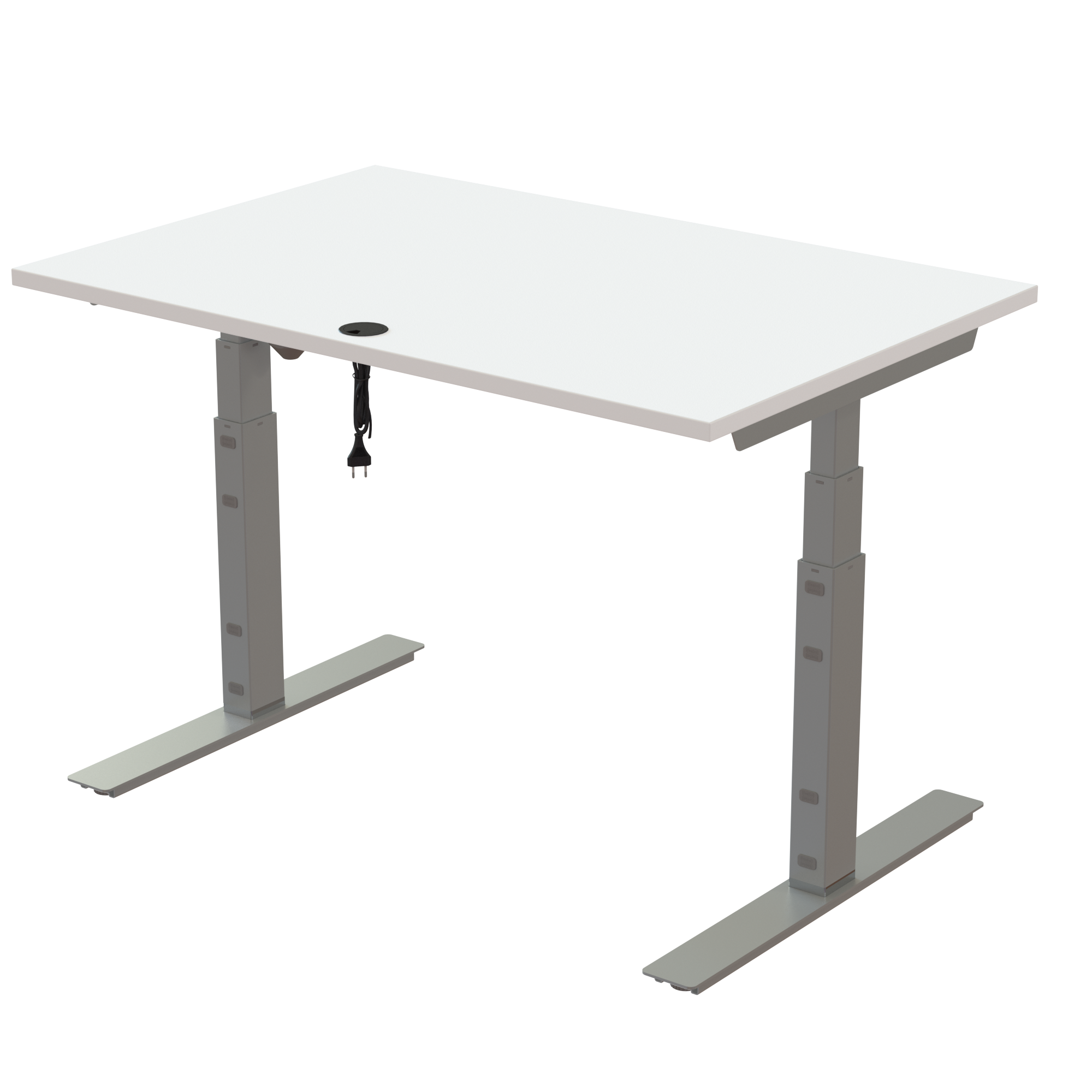 Ergonomic desk | 120x80 cm | White with silver frame