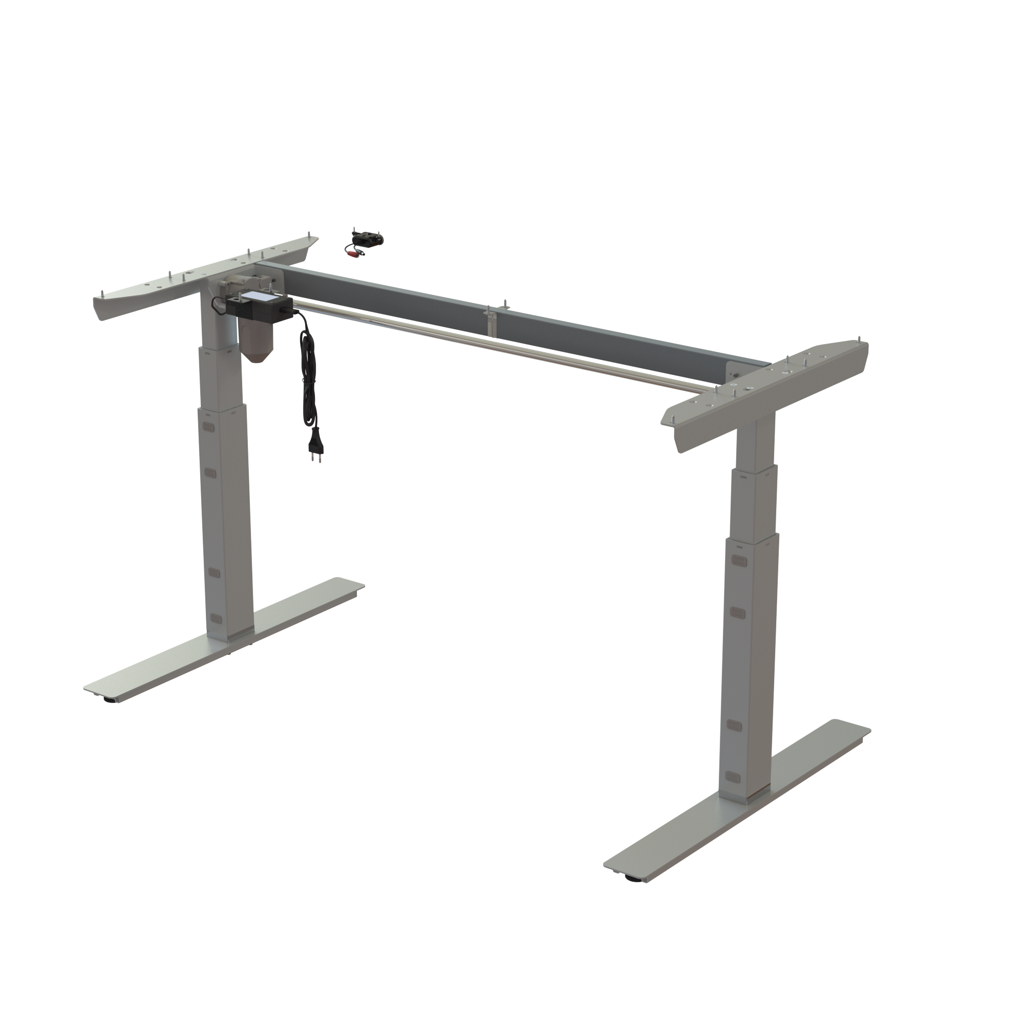 Ergonomic desk frame | Width 129 cm | Silver