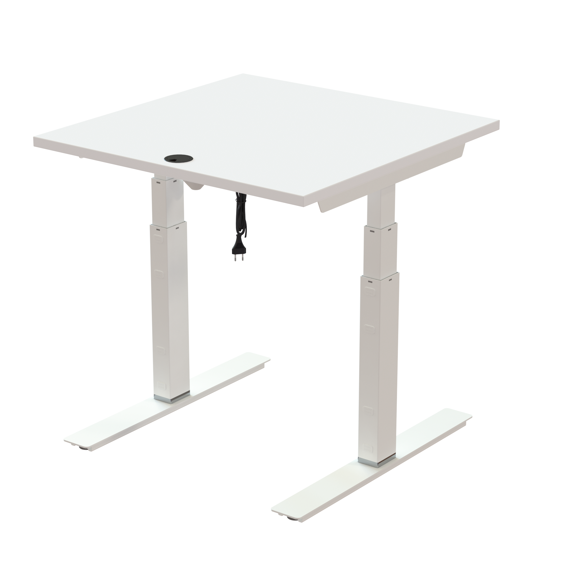 Ergonomic desk | 80x80 cm | White with white frame