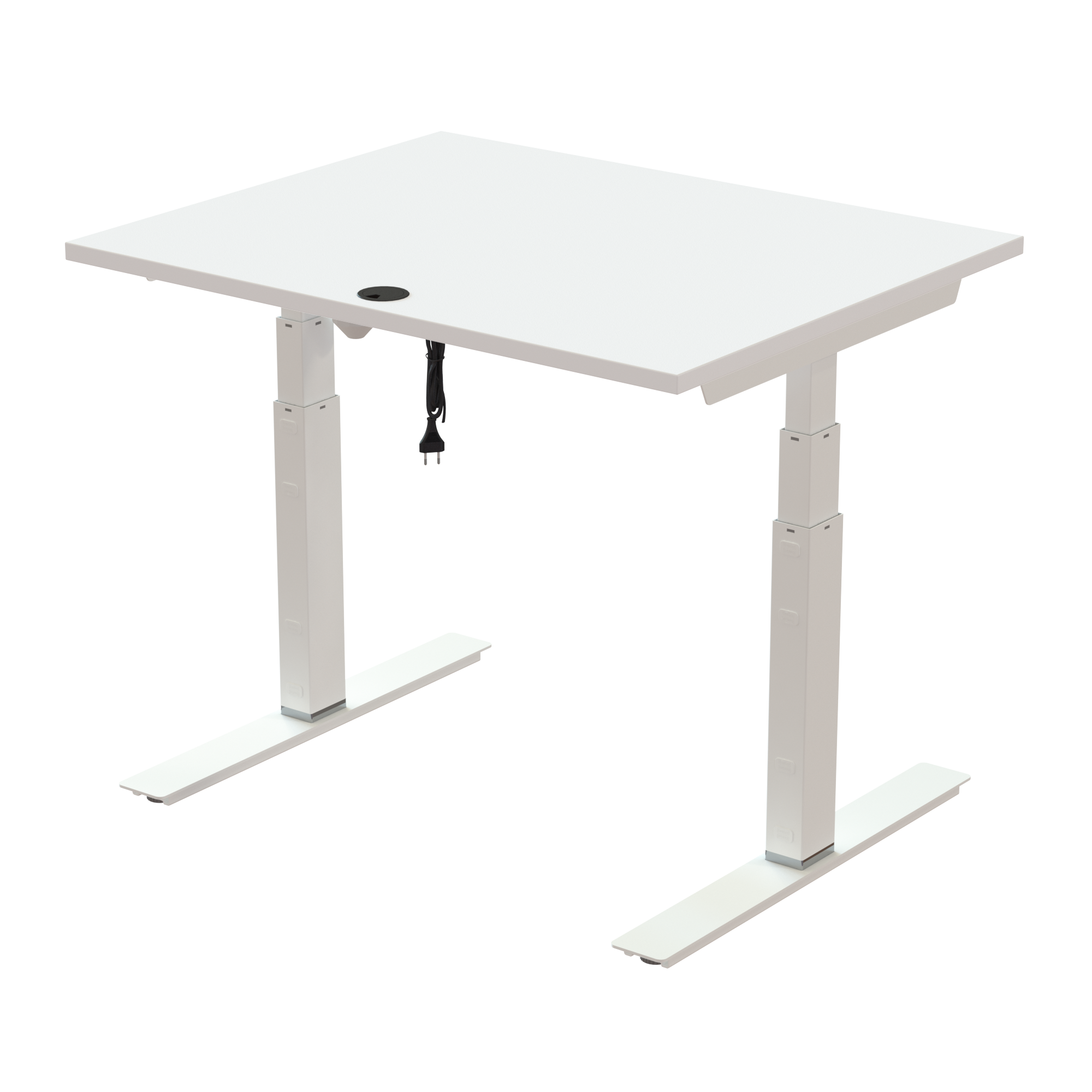 Ergonomic desk | 100x80 cm | White with white frame