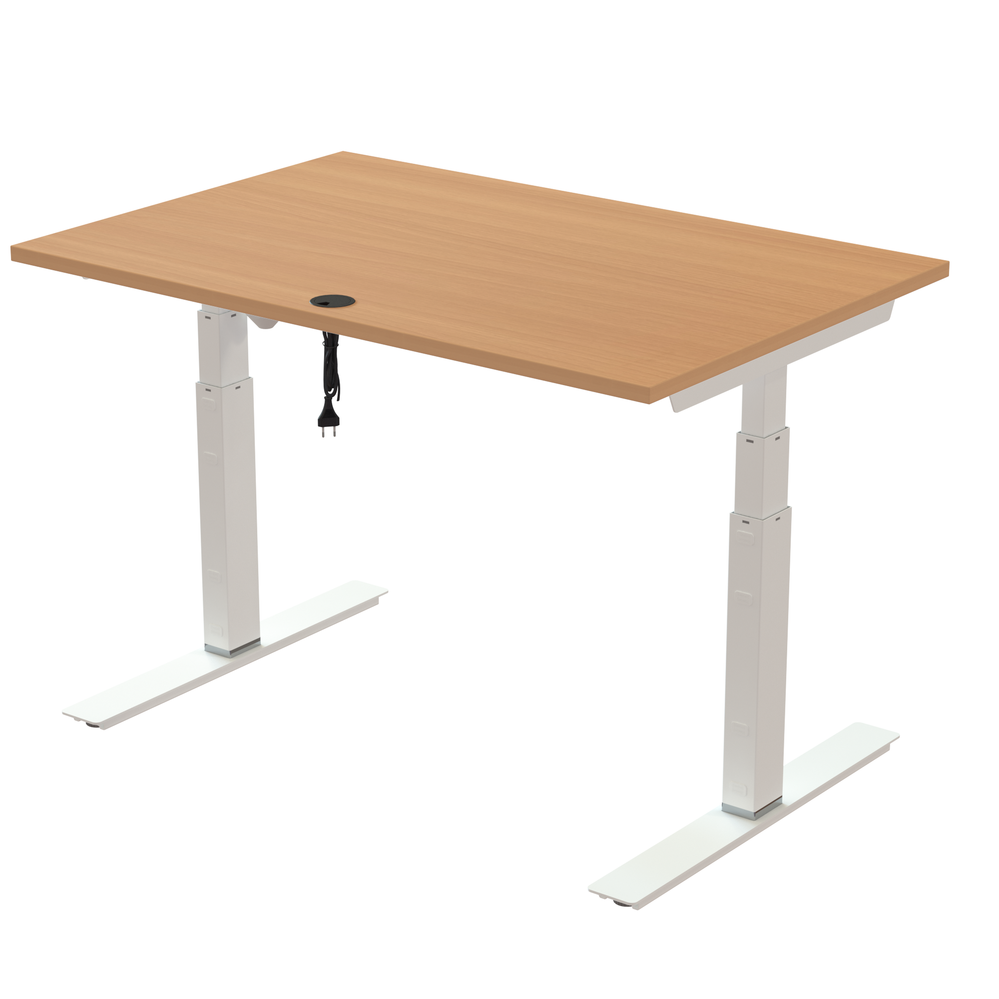 Ergonomic desk | 120x80 cm | Beech with white frame