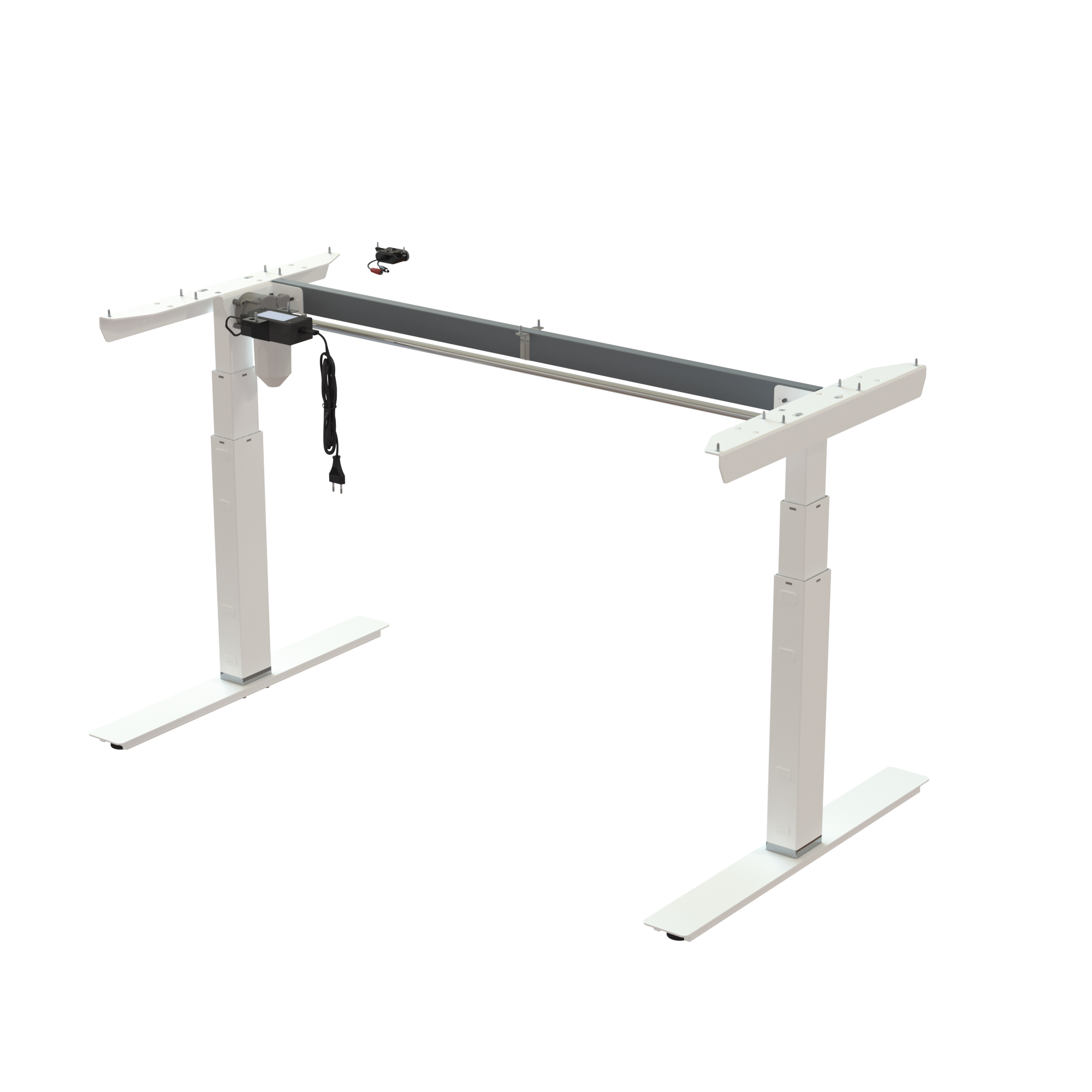 Ergonomic desk frame | Width 129 cm | White