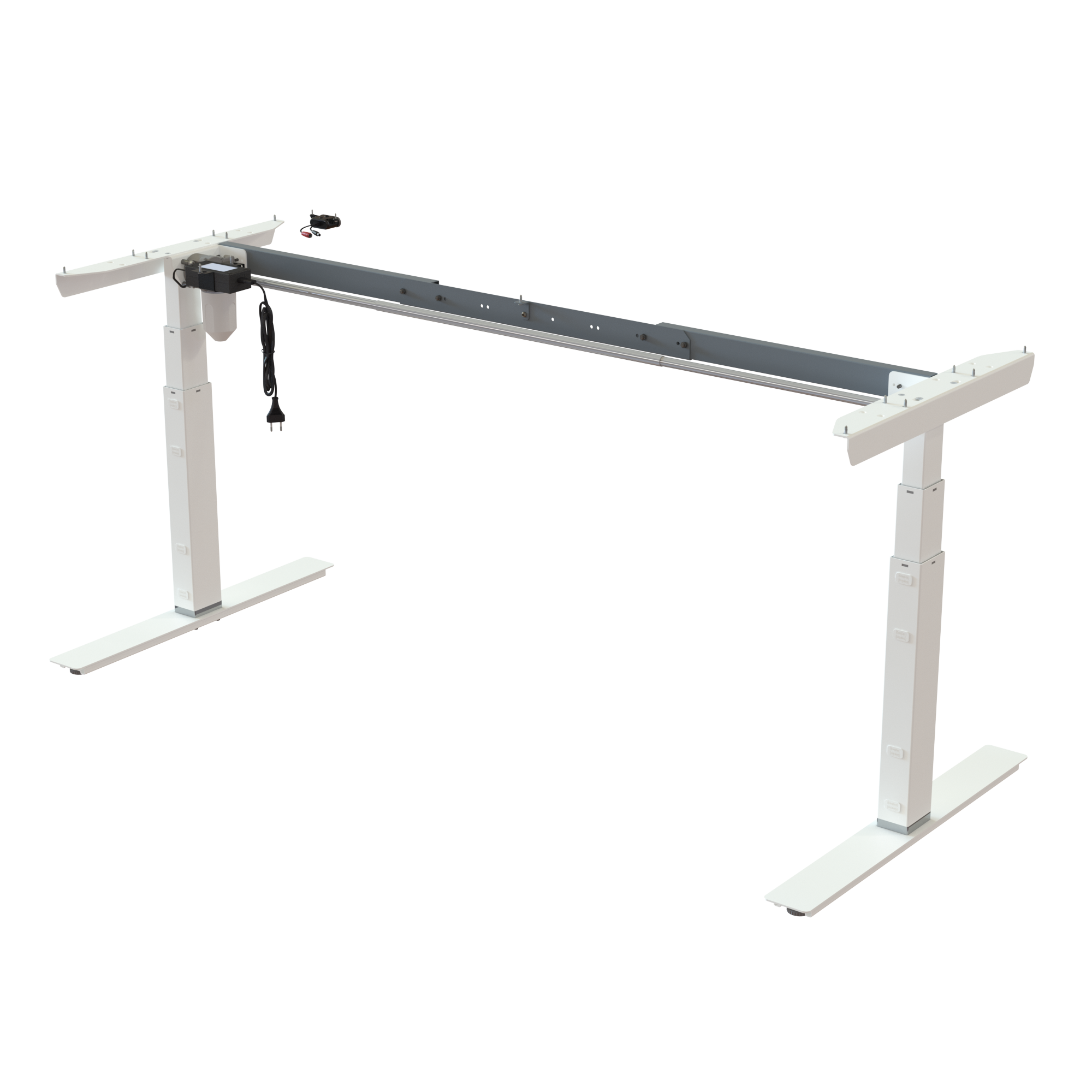 Ergonomic desk frame | Width 132-172 cm | White