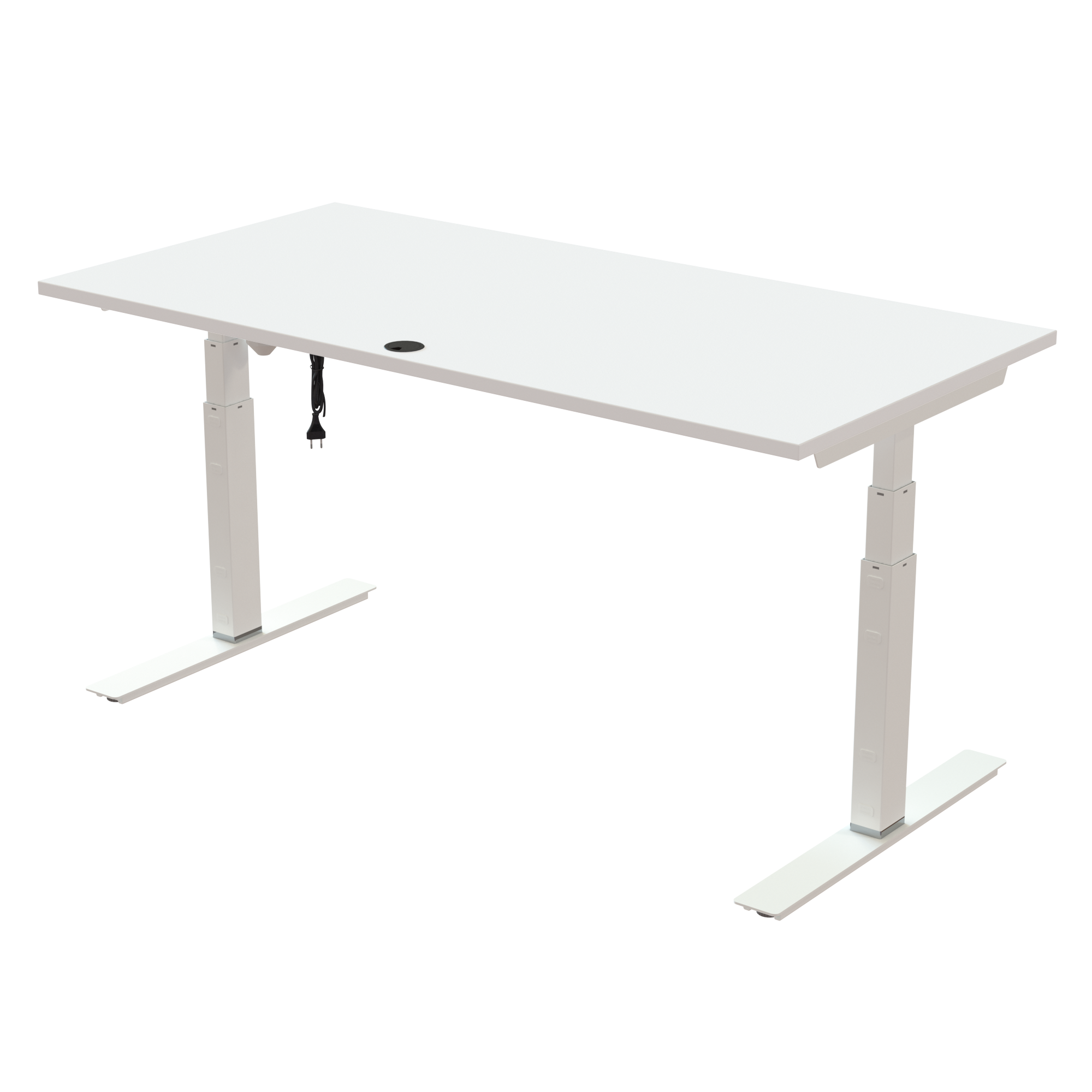 Ergonomic desk | 160x80 cm | White with white frame