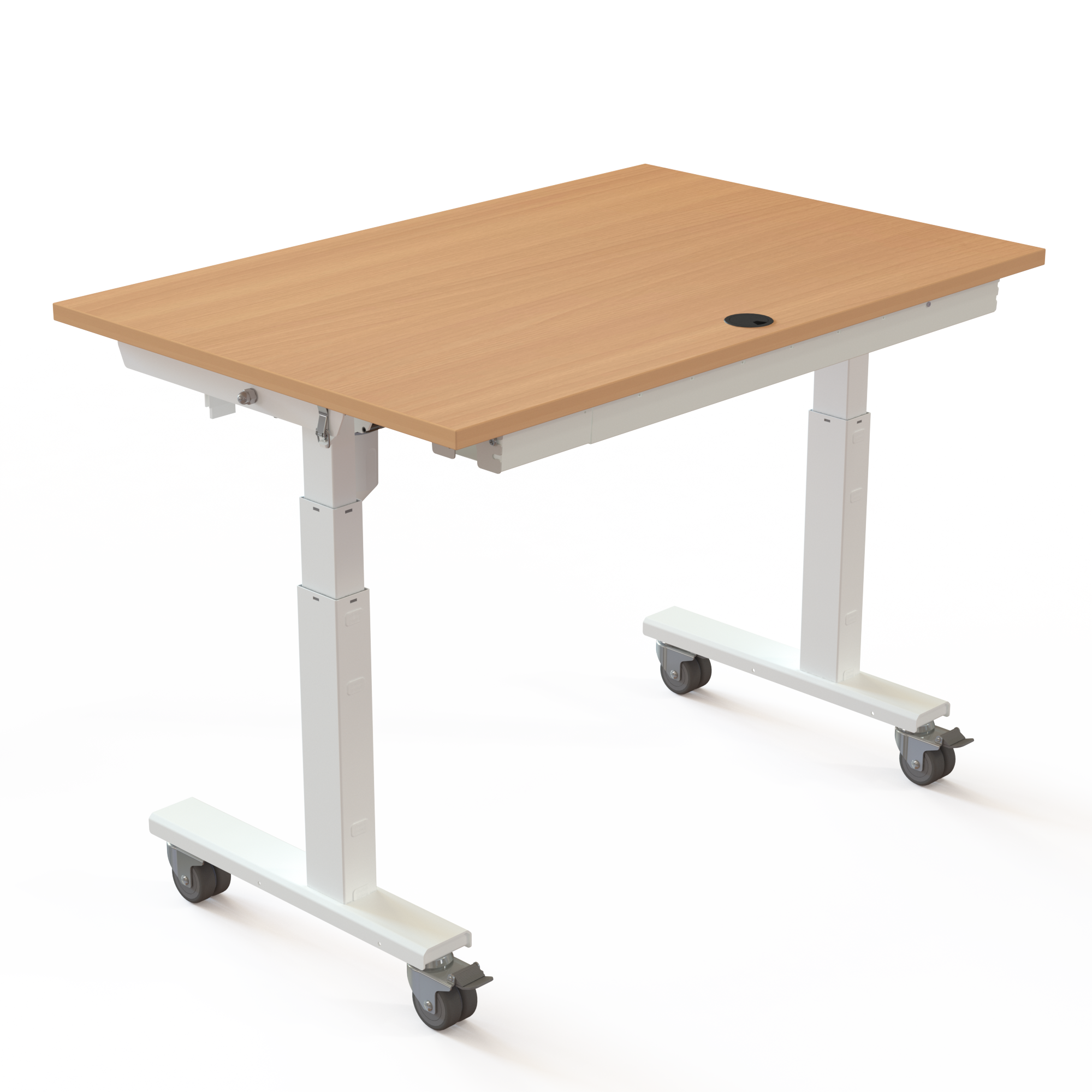 Electric Adjustable Desk | 120x80 cm | Beech with white frame