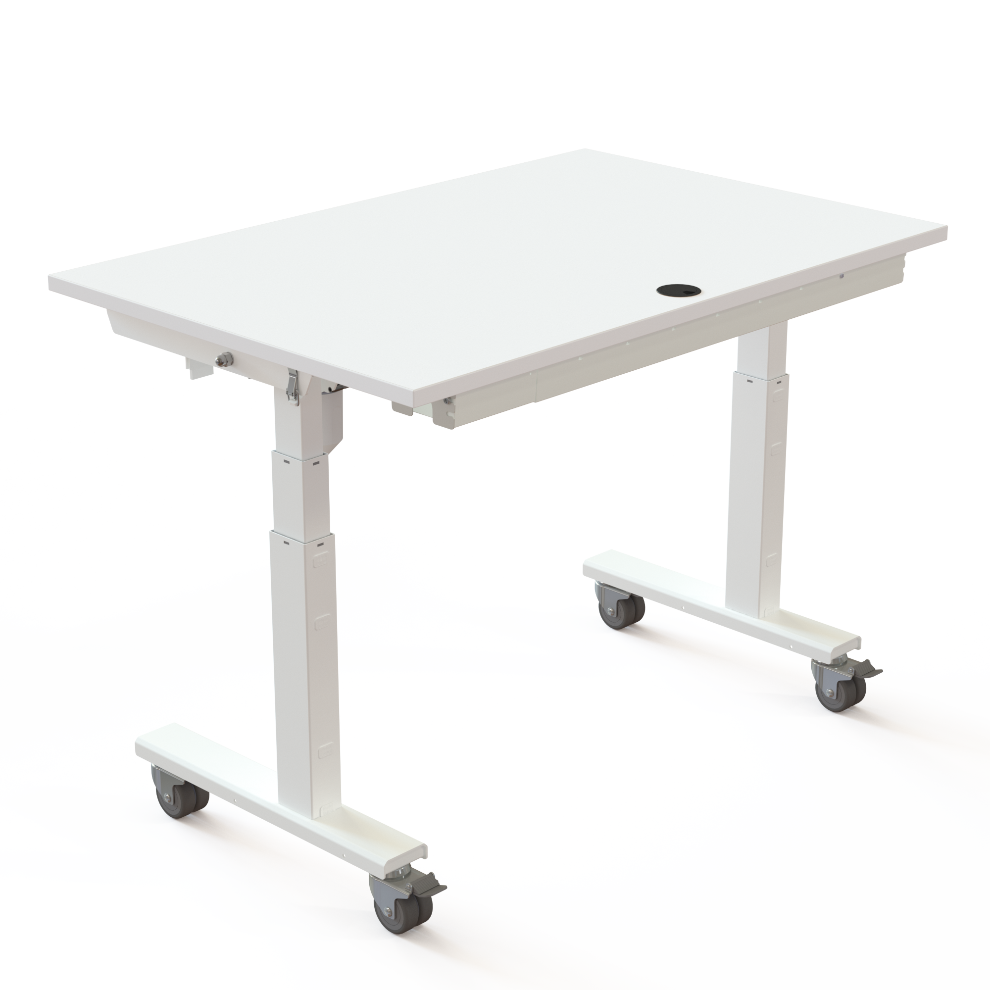 Electric Adjustable Desk | 120x80 cm | White with white frame