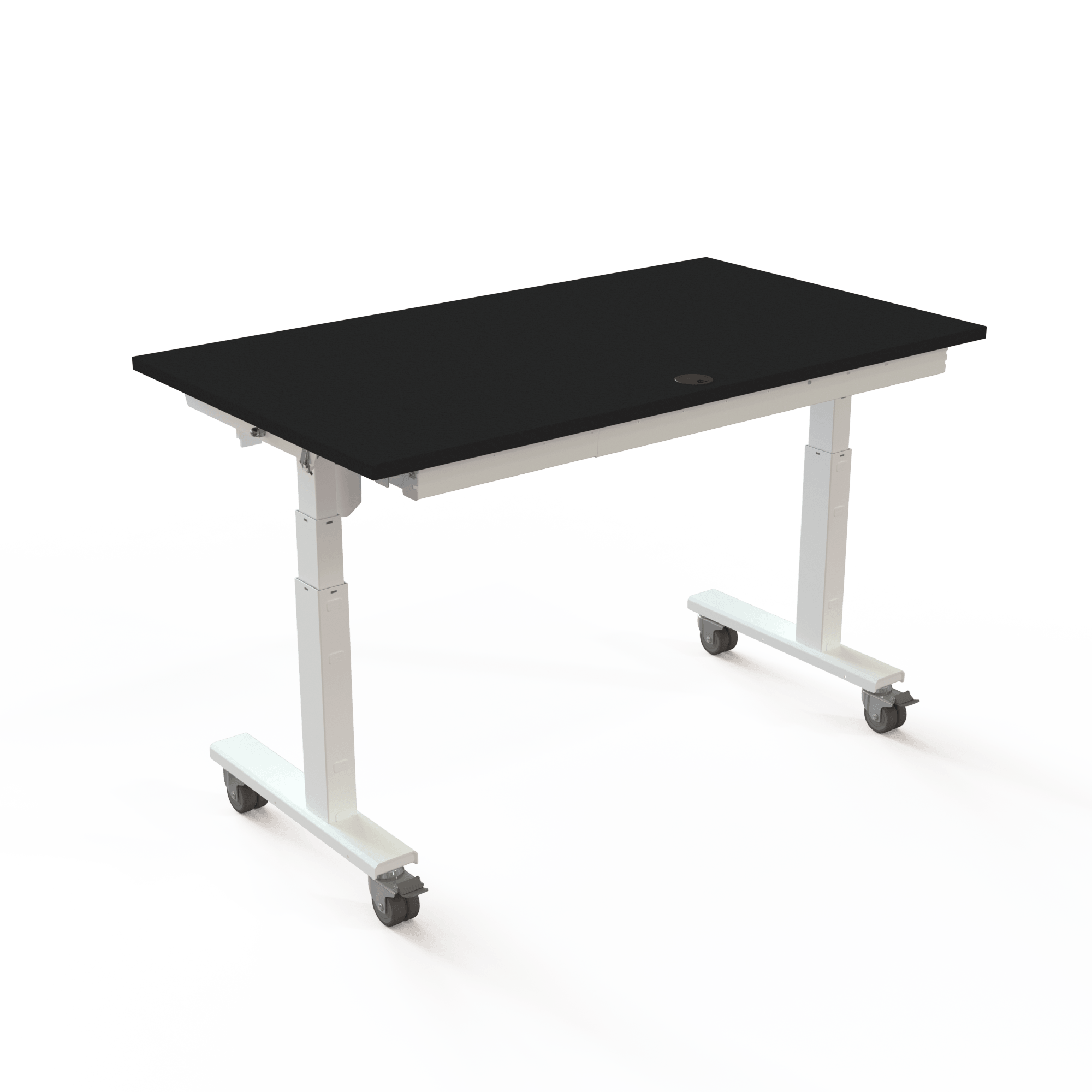 Ergonomic desk | 140x80 cm | Black  with white frame