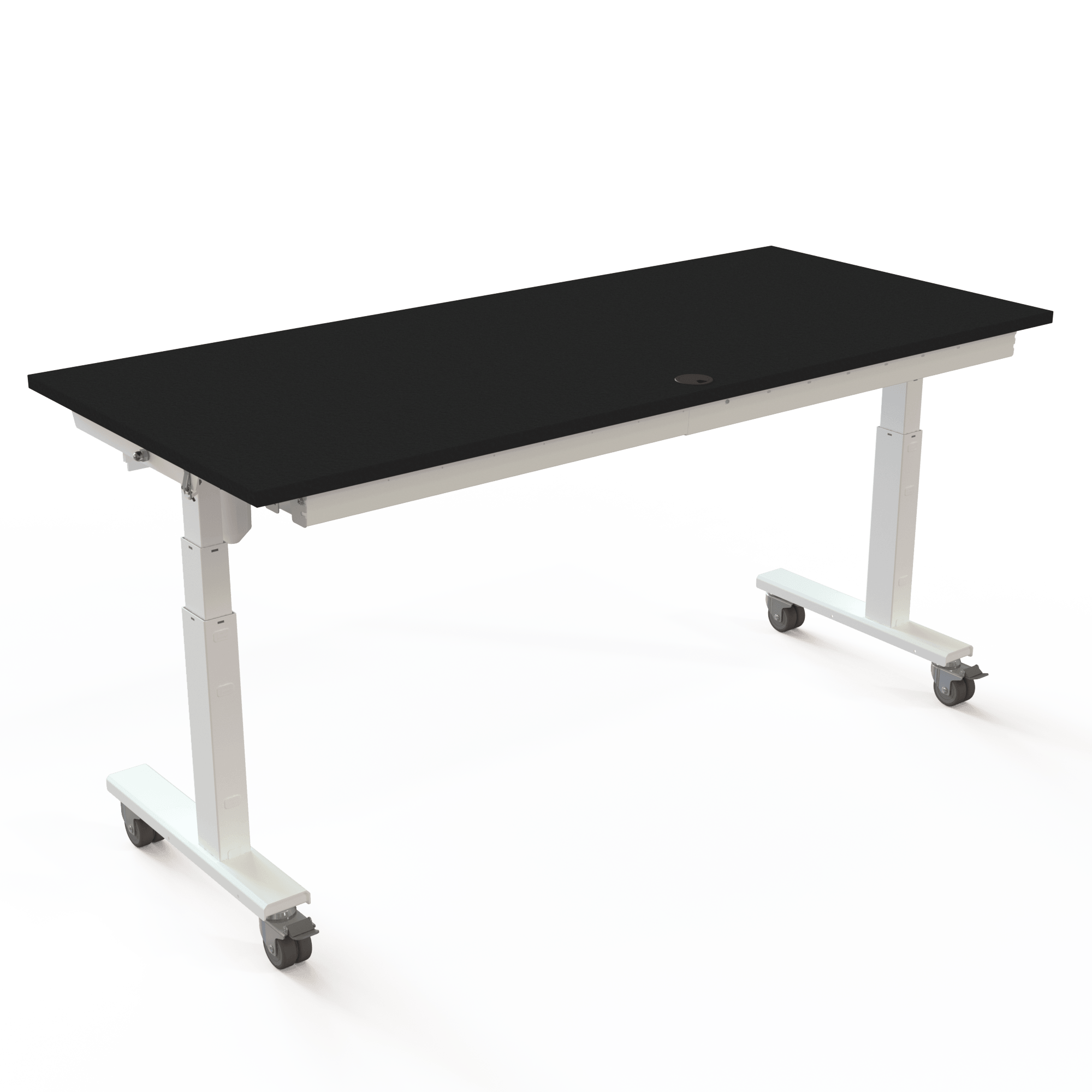 Ergonomic desk | 180x80 cm | Black  with white frame