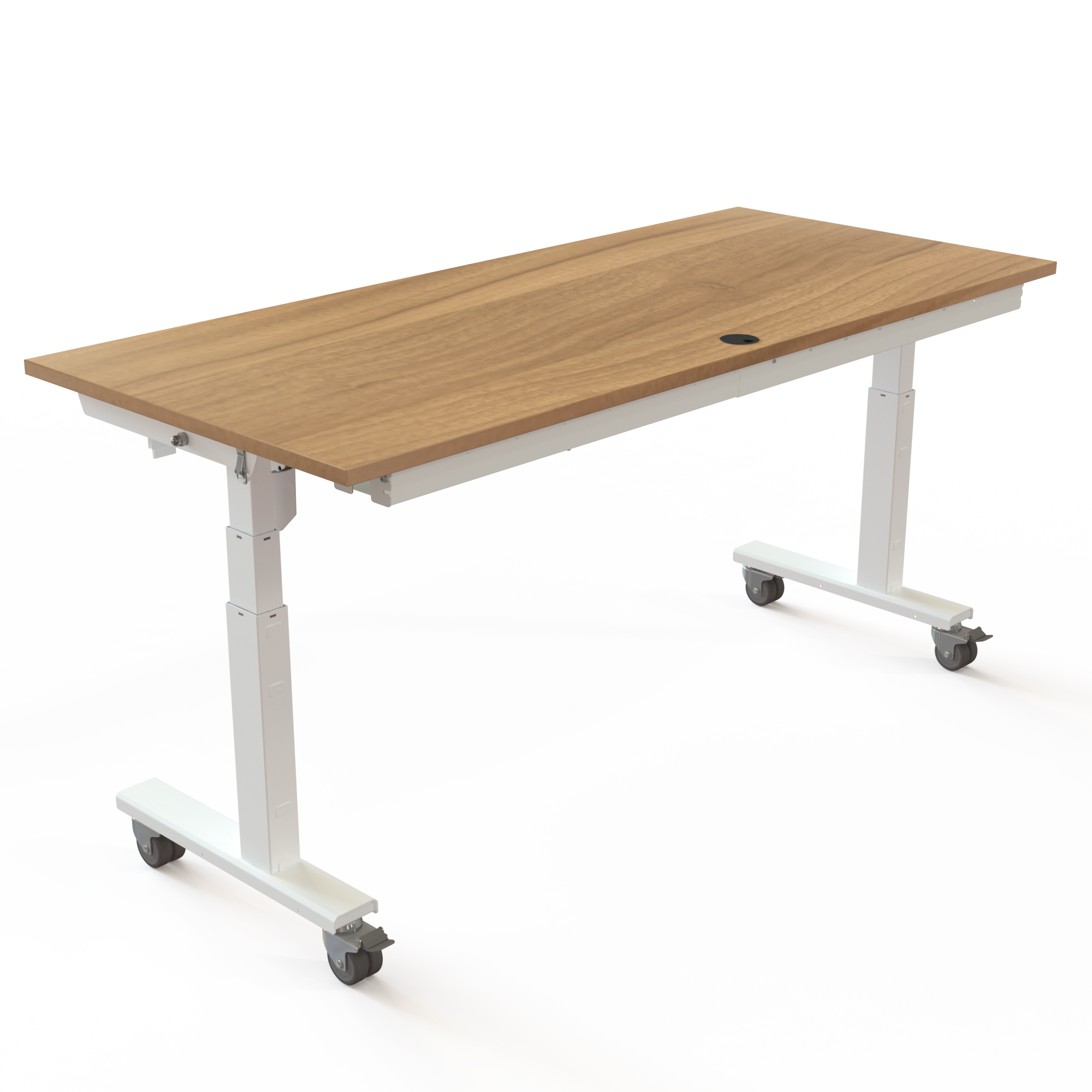 Electric Adjustable Desk | 180x80 cm | Walnut with white frame