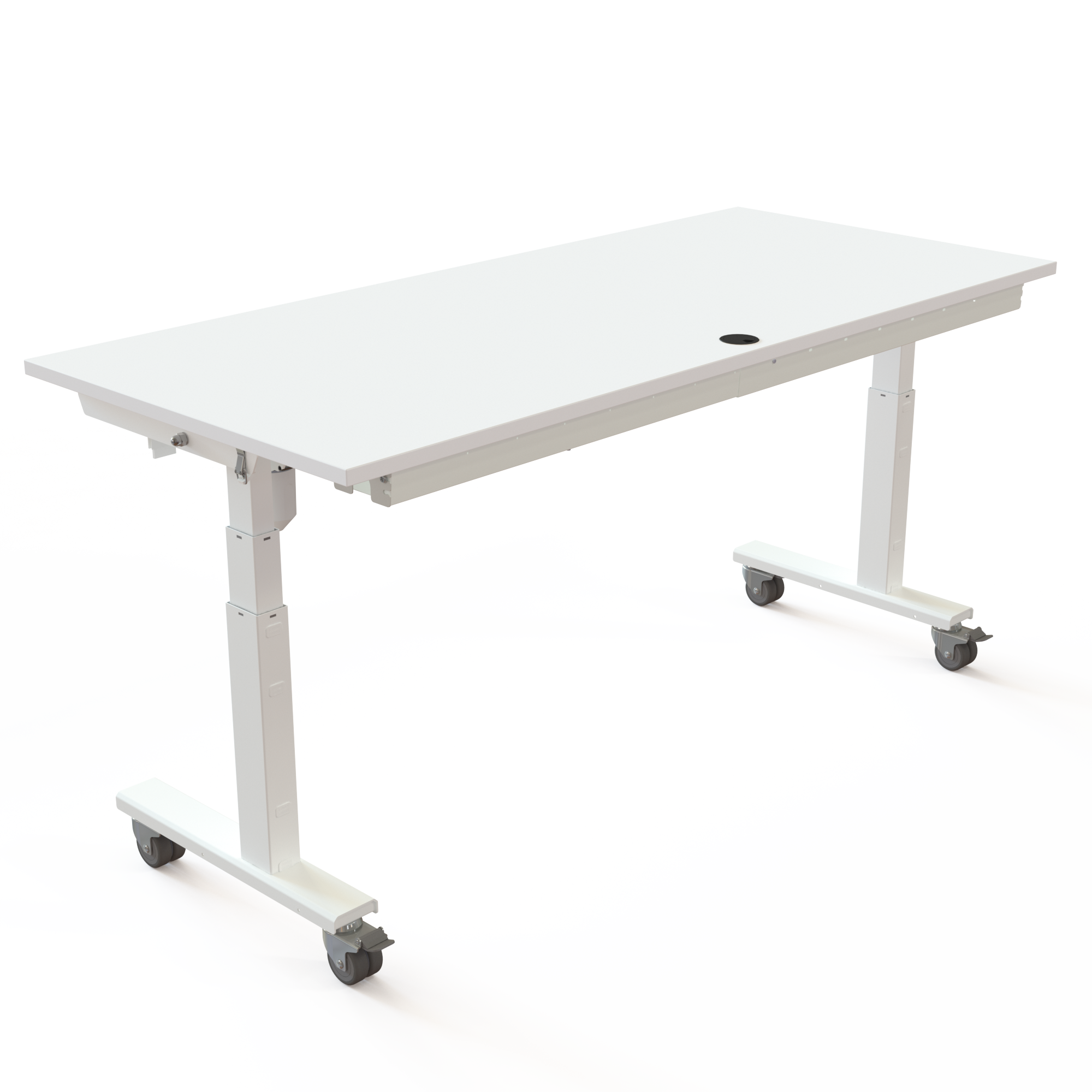 Electric Adjustable Desk | 180x80 cm | White with white frame