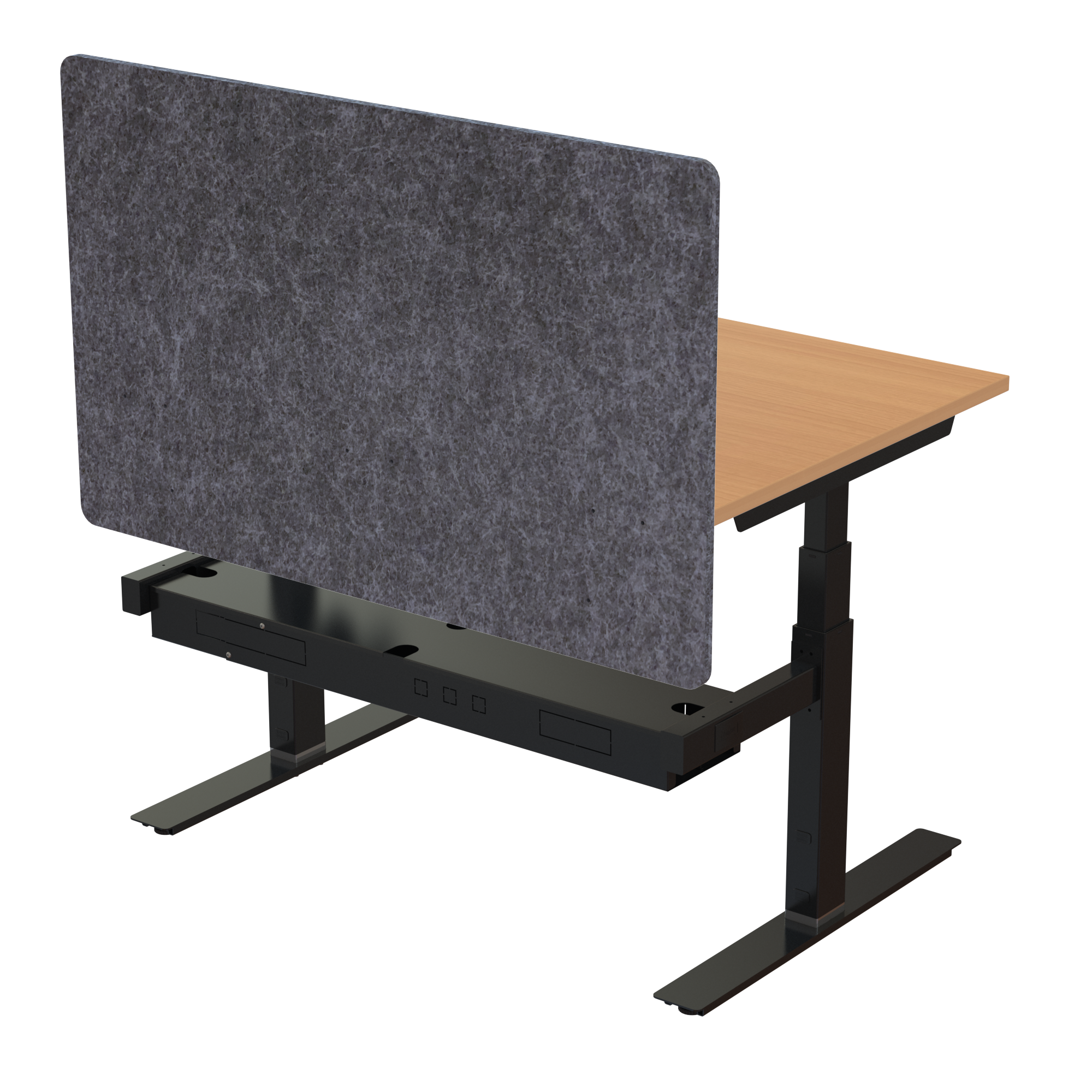 Ergonomic desk | 120x80 cm | Beech with black frame
