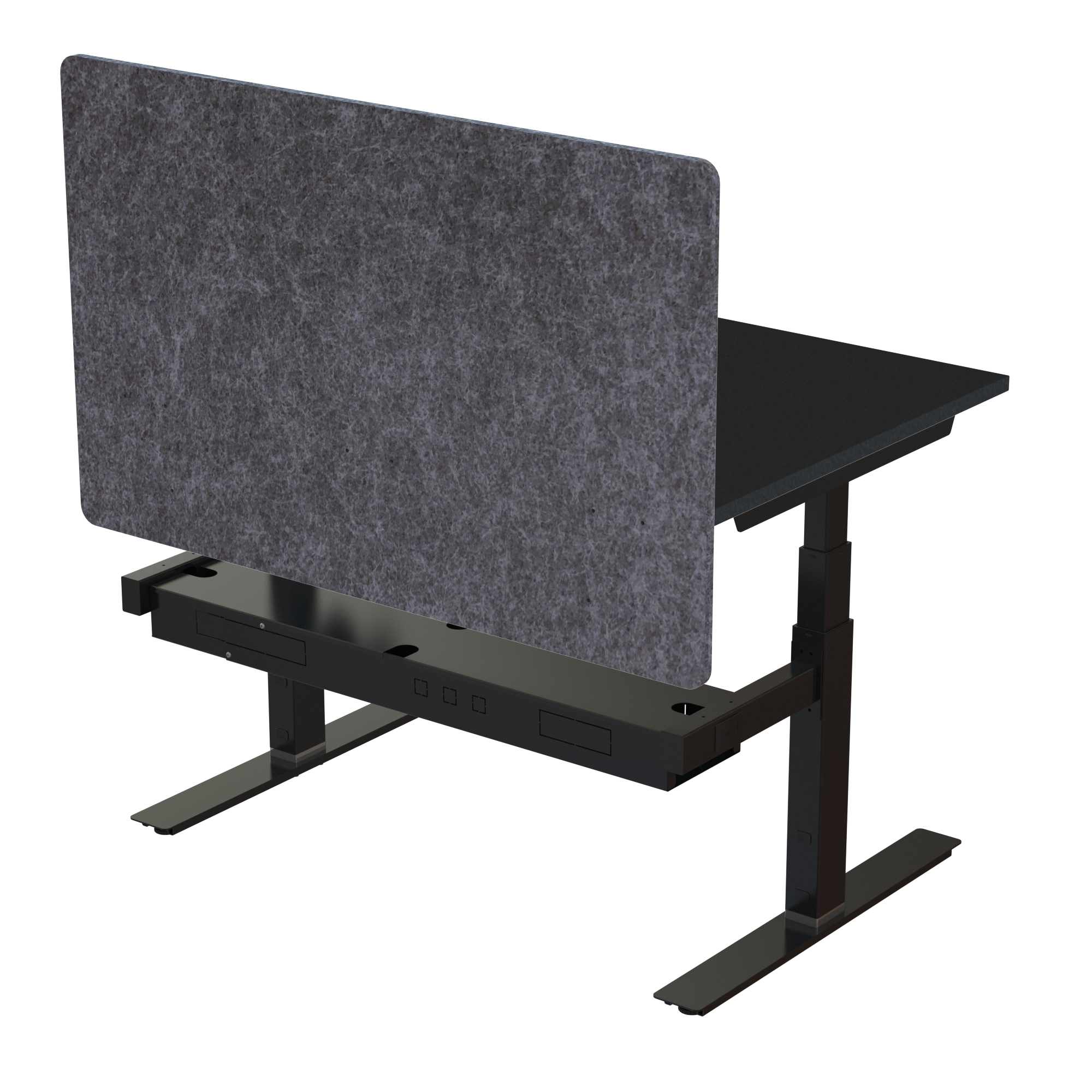 Ergonomic desk | 120x80 cm | Black  with black frame