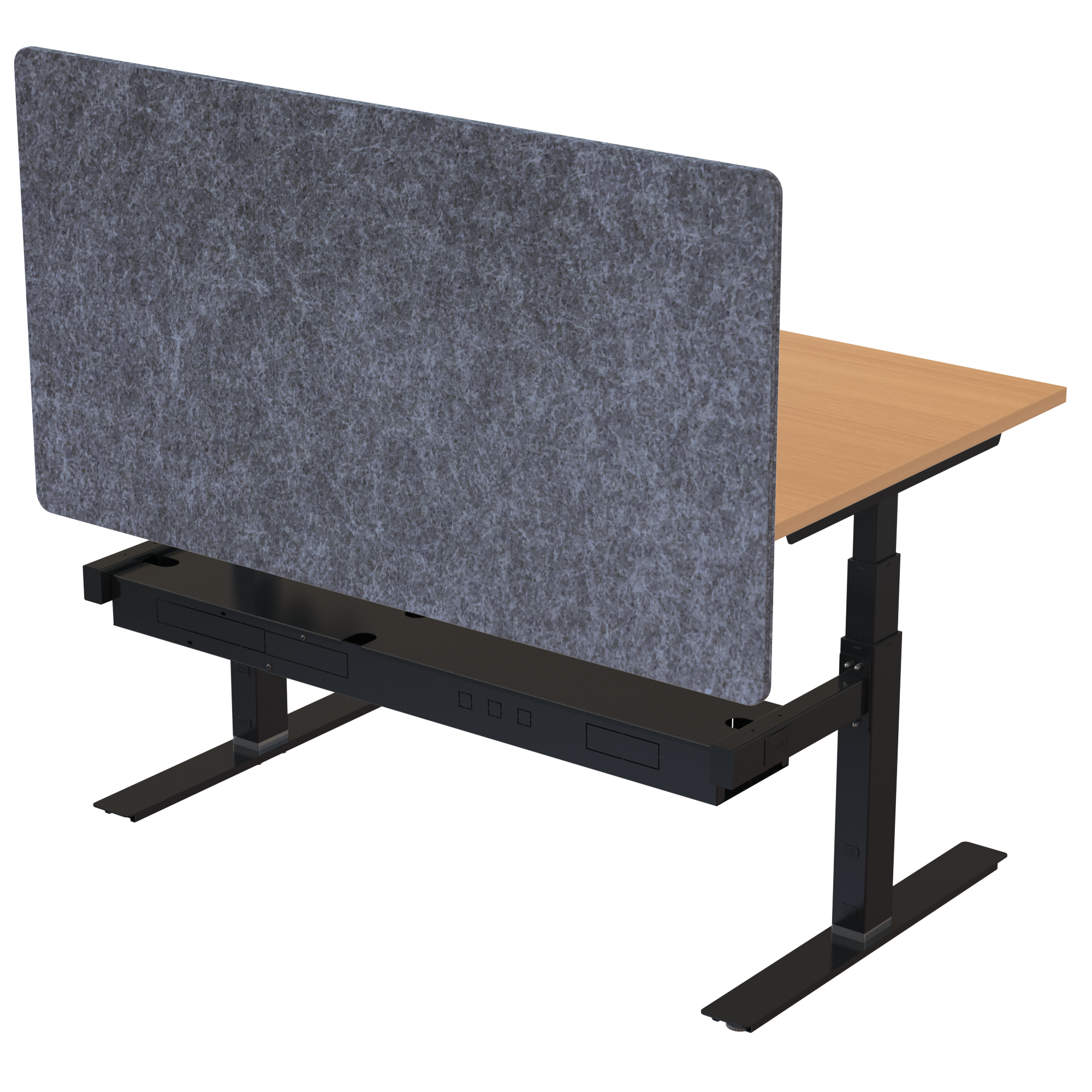 Ergonomic desk | 140x80 cm | Beech with black frame