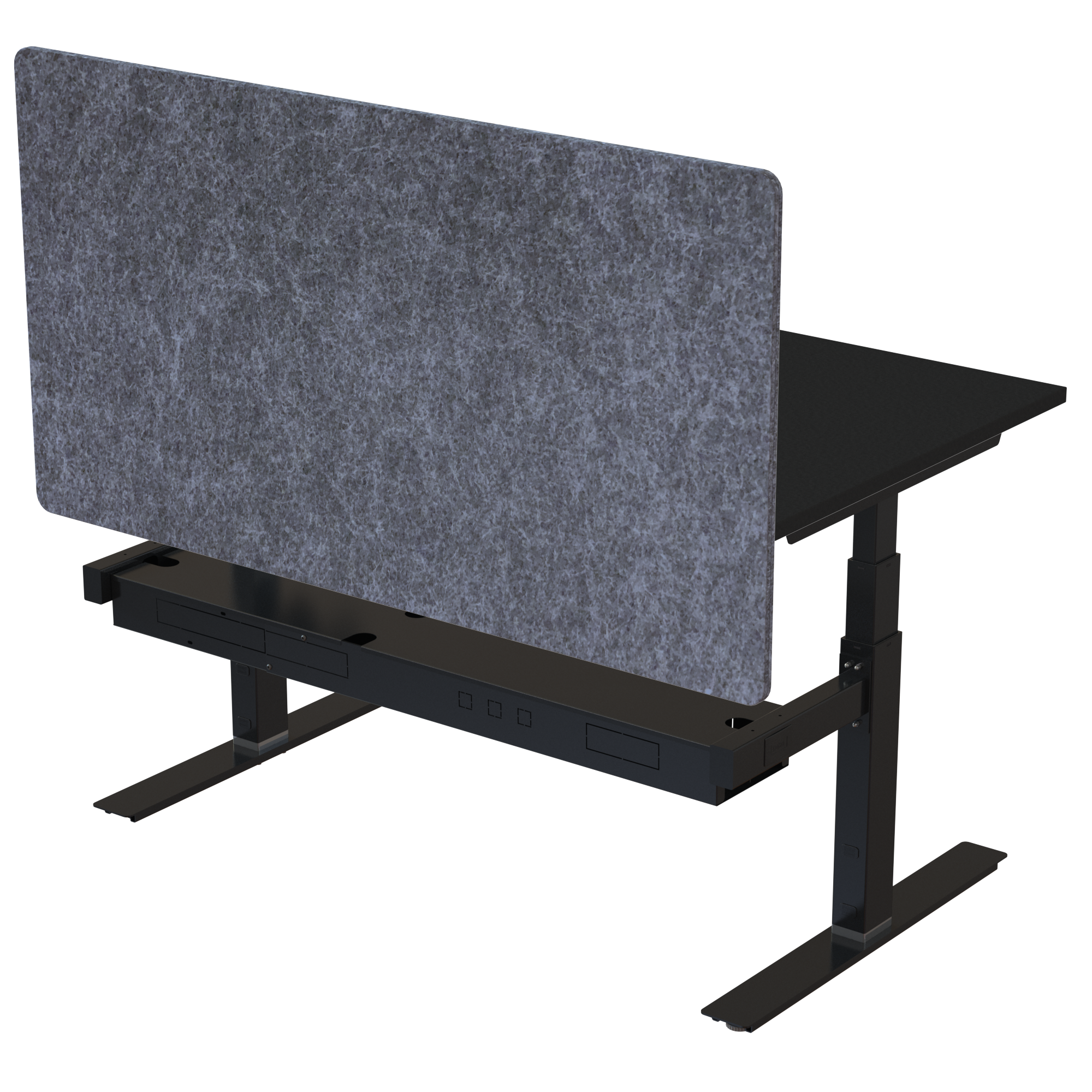 Ergonomic desk | 140x80 cm | Black  with black frame