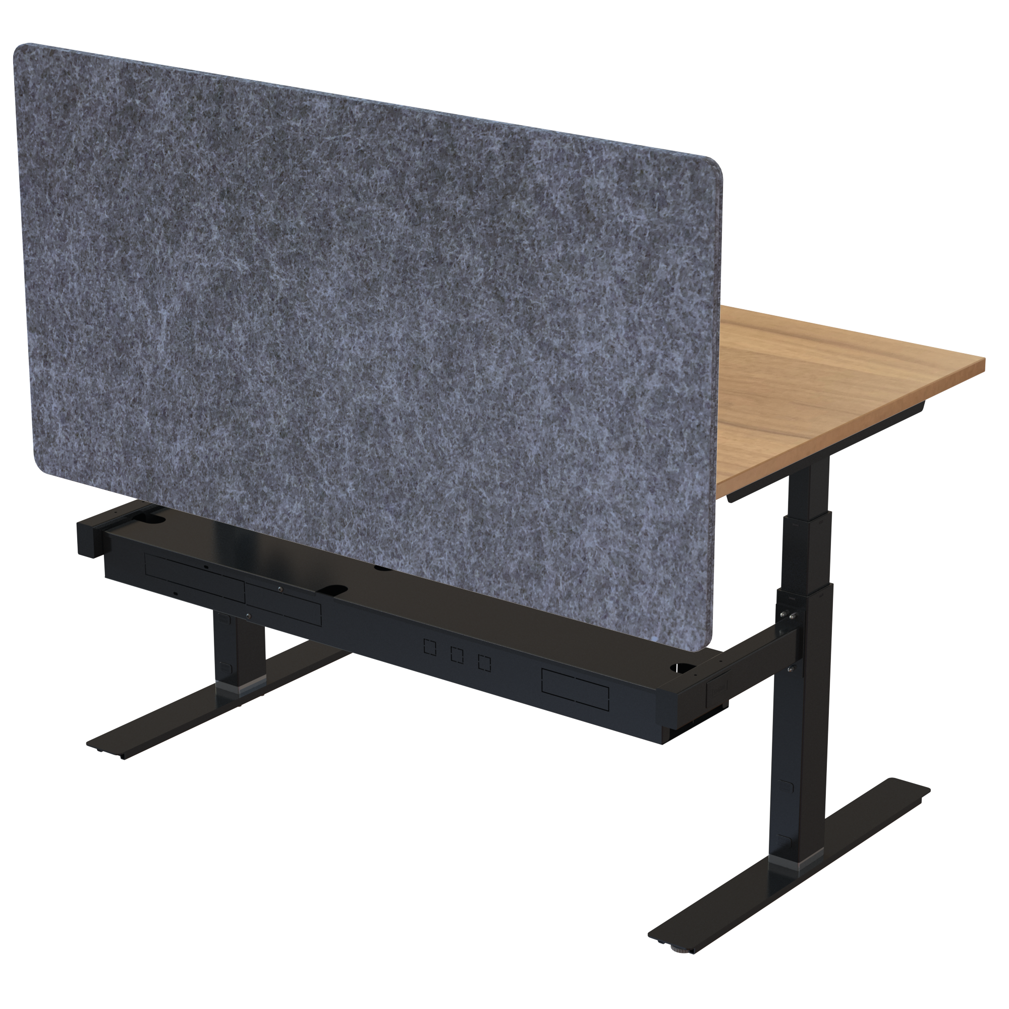 Ergonomic desk | 140x80 cm | Walnut with black frame