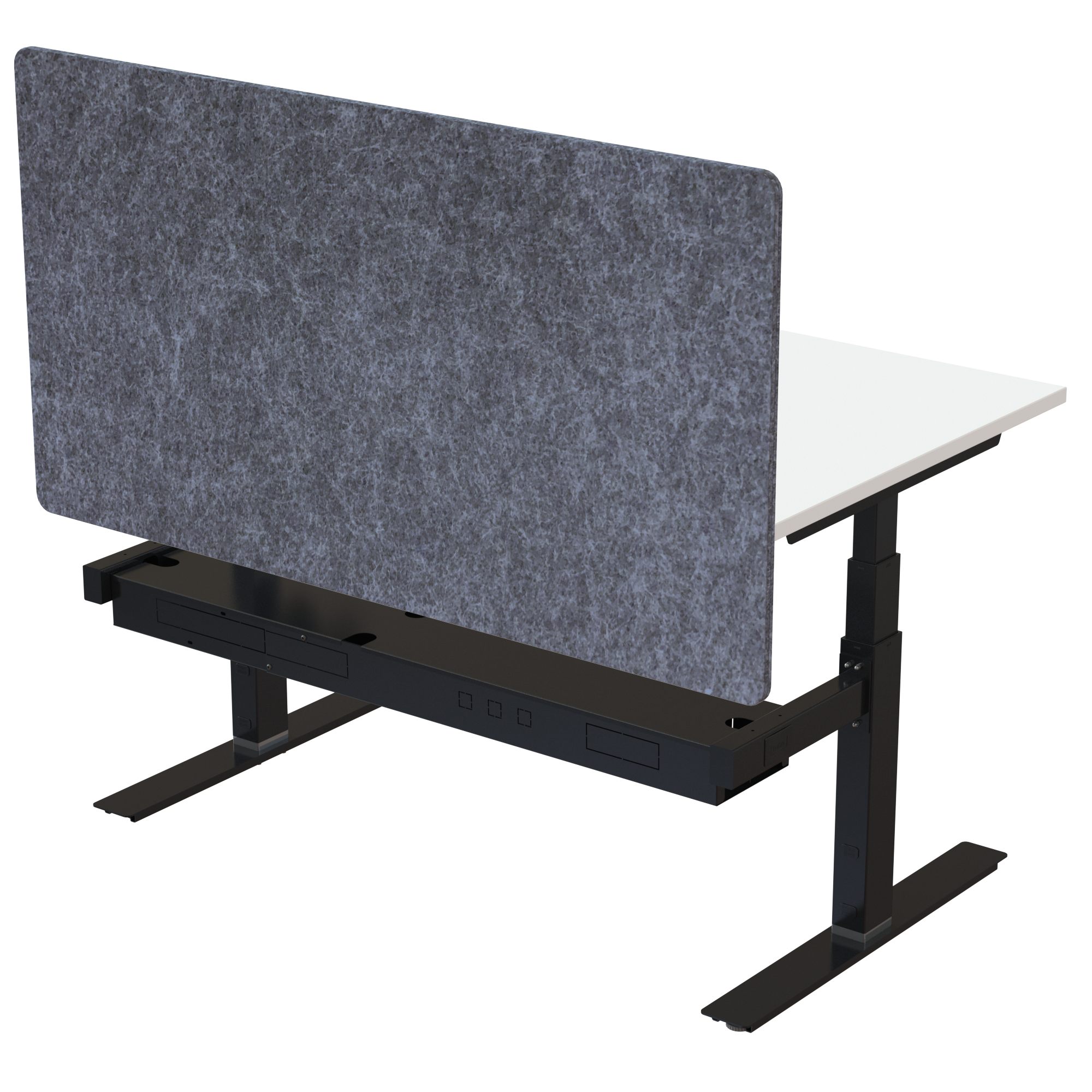Ergonomic desk | 140x80 cm | White with black frame