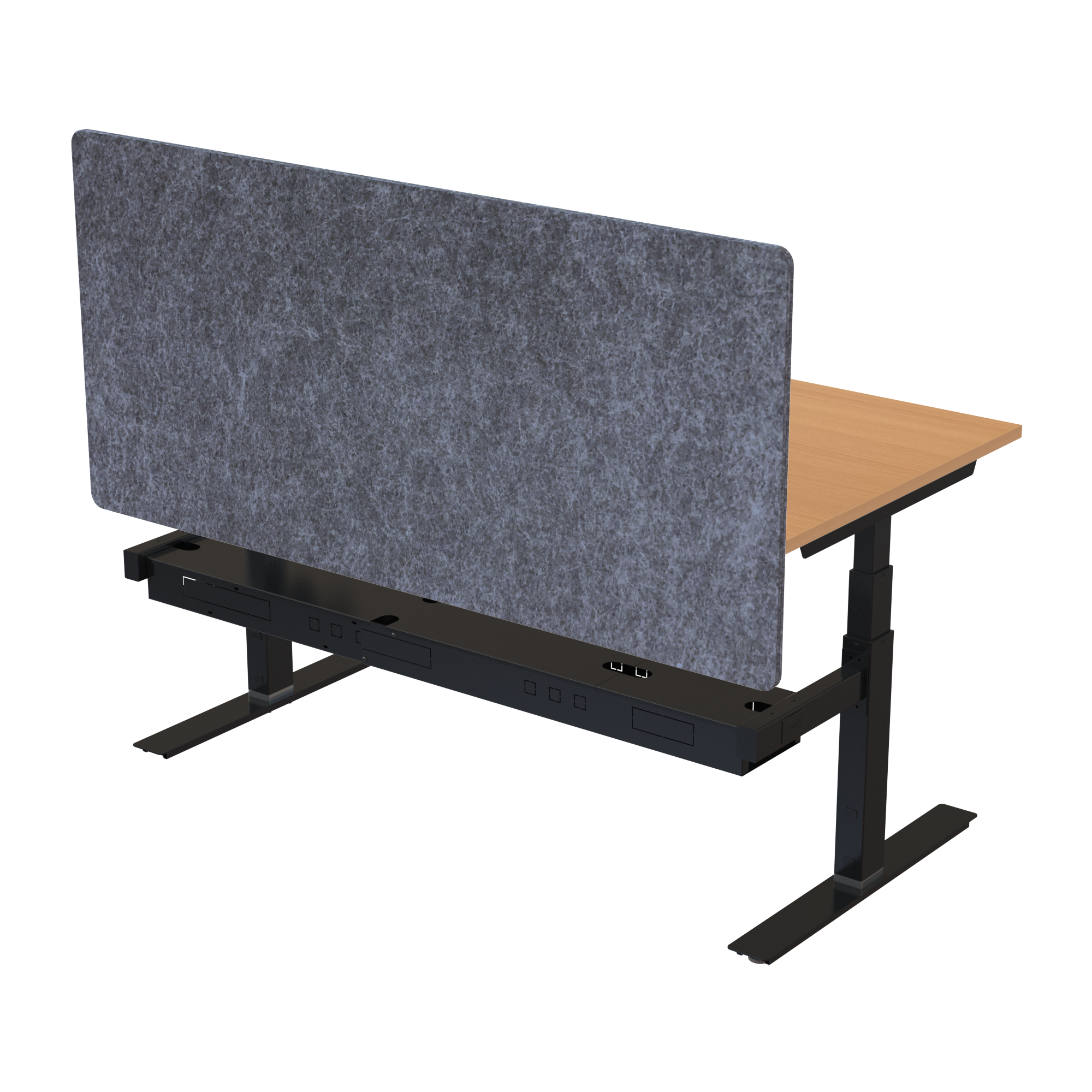 Ergonomic desk | 160x80 cm | Beech with black frame