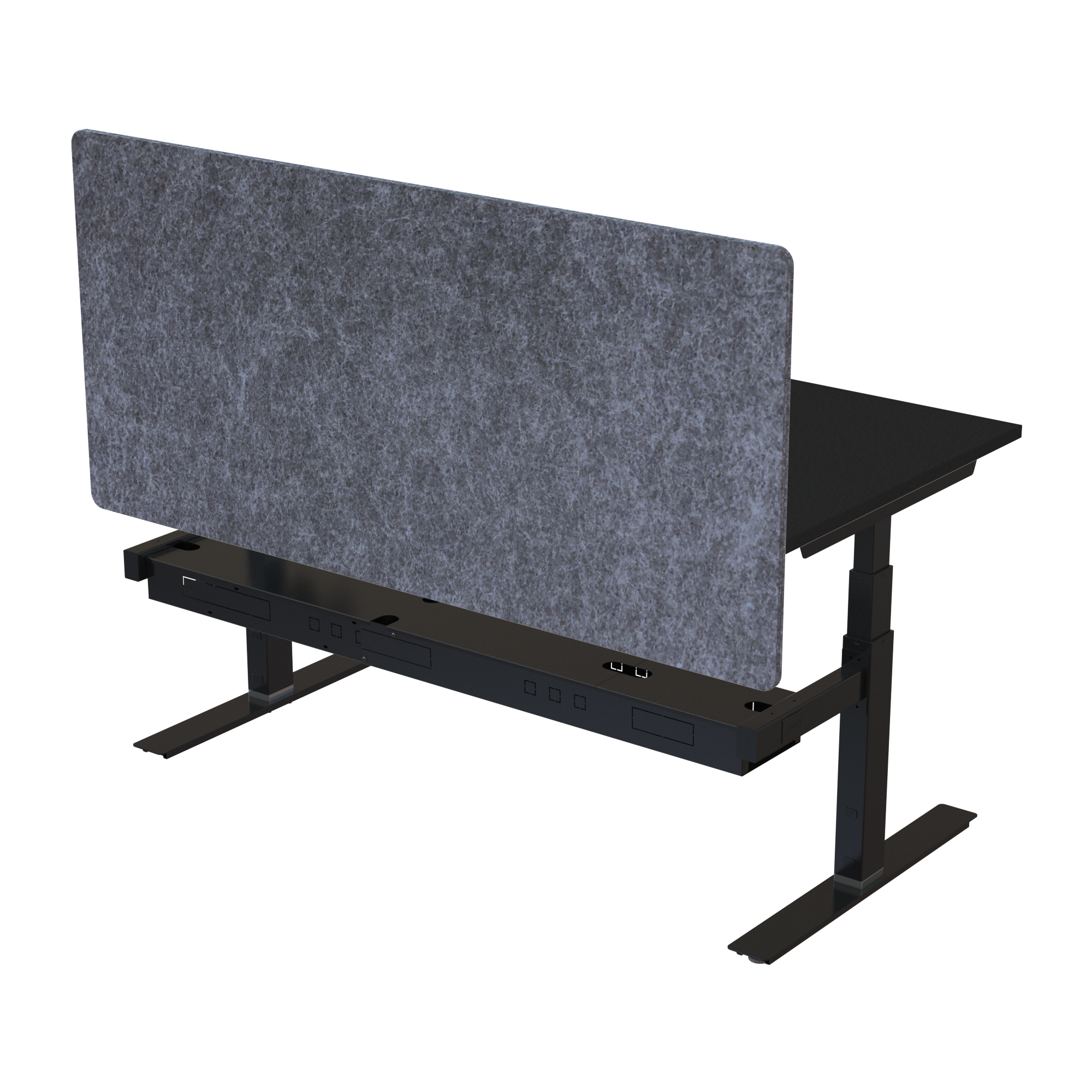 Ergonomic desk | 160x80 cm | Black  with black frame