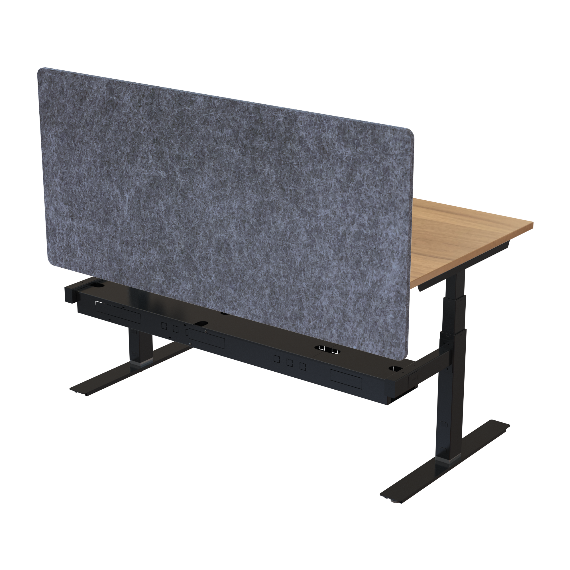 Ergonomic desk | 160x80 cm | Walnut with black frame