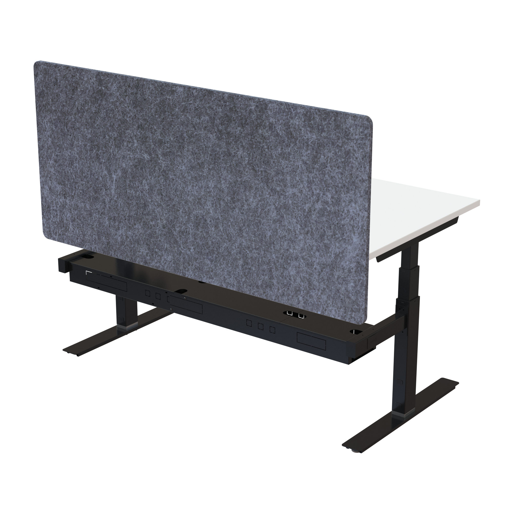 Ergonomic desk | 160x80 cm | White with black frame