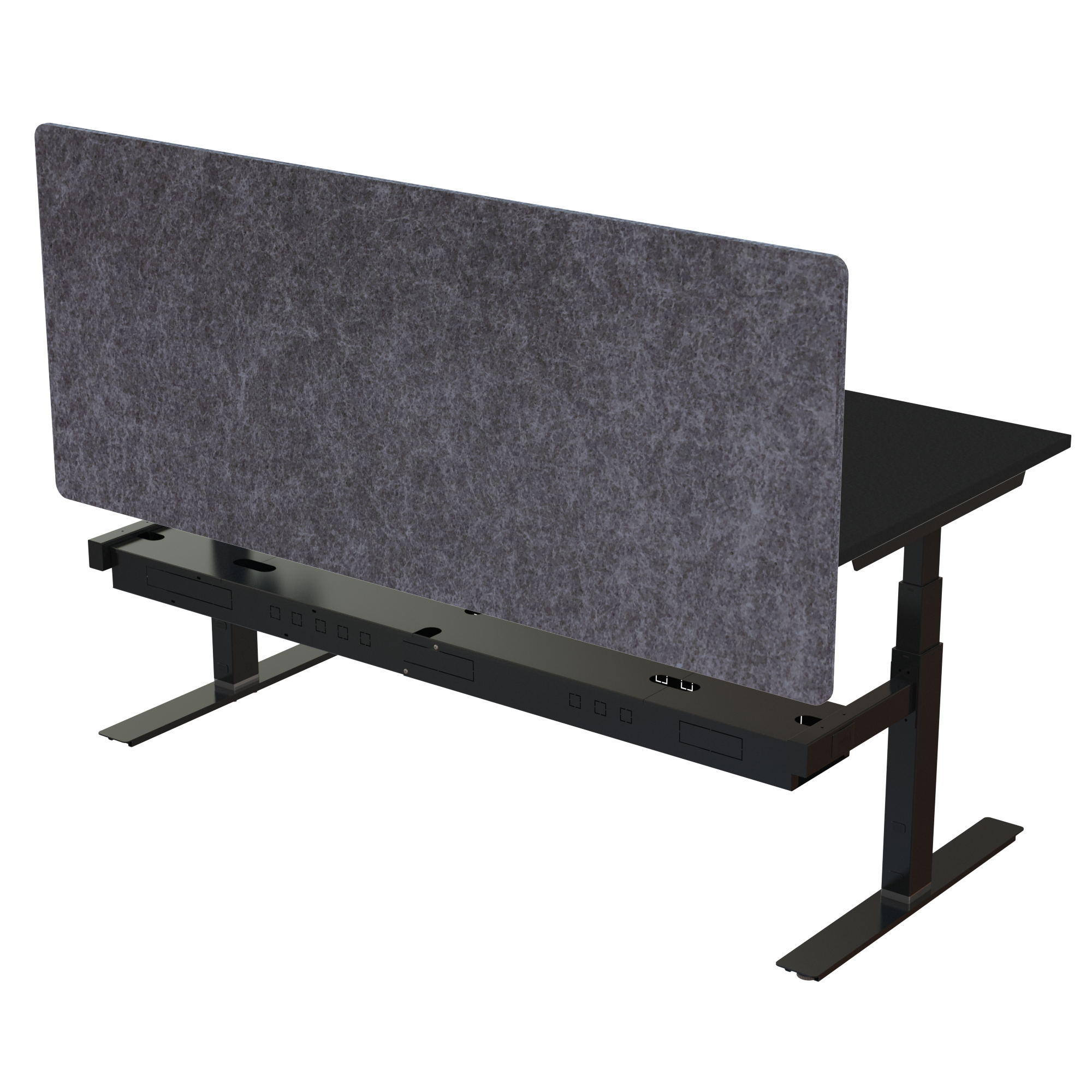 Ergonomic desk | 180x80 cm | Black  with black frame