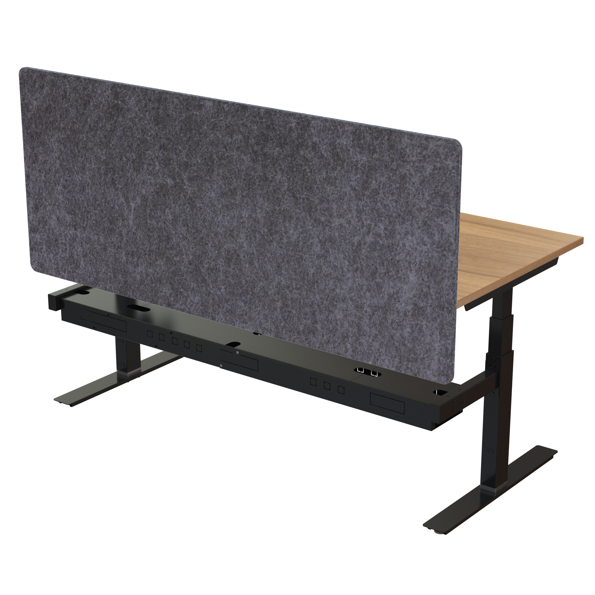 Ergonomic desk | 180x80 cm | Walnut with black frame