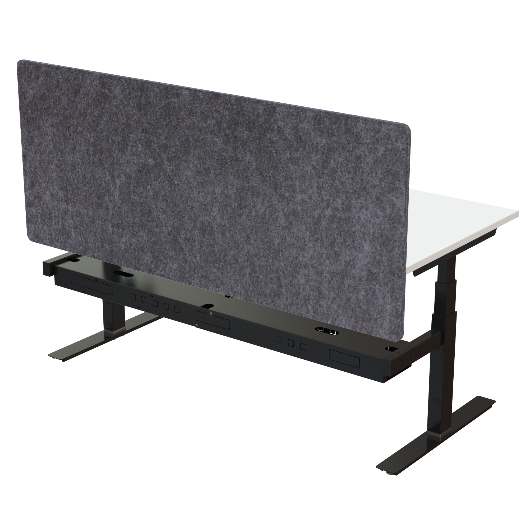 Ergonomic desk | 180x80 cm | White with black frame