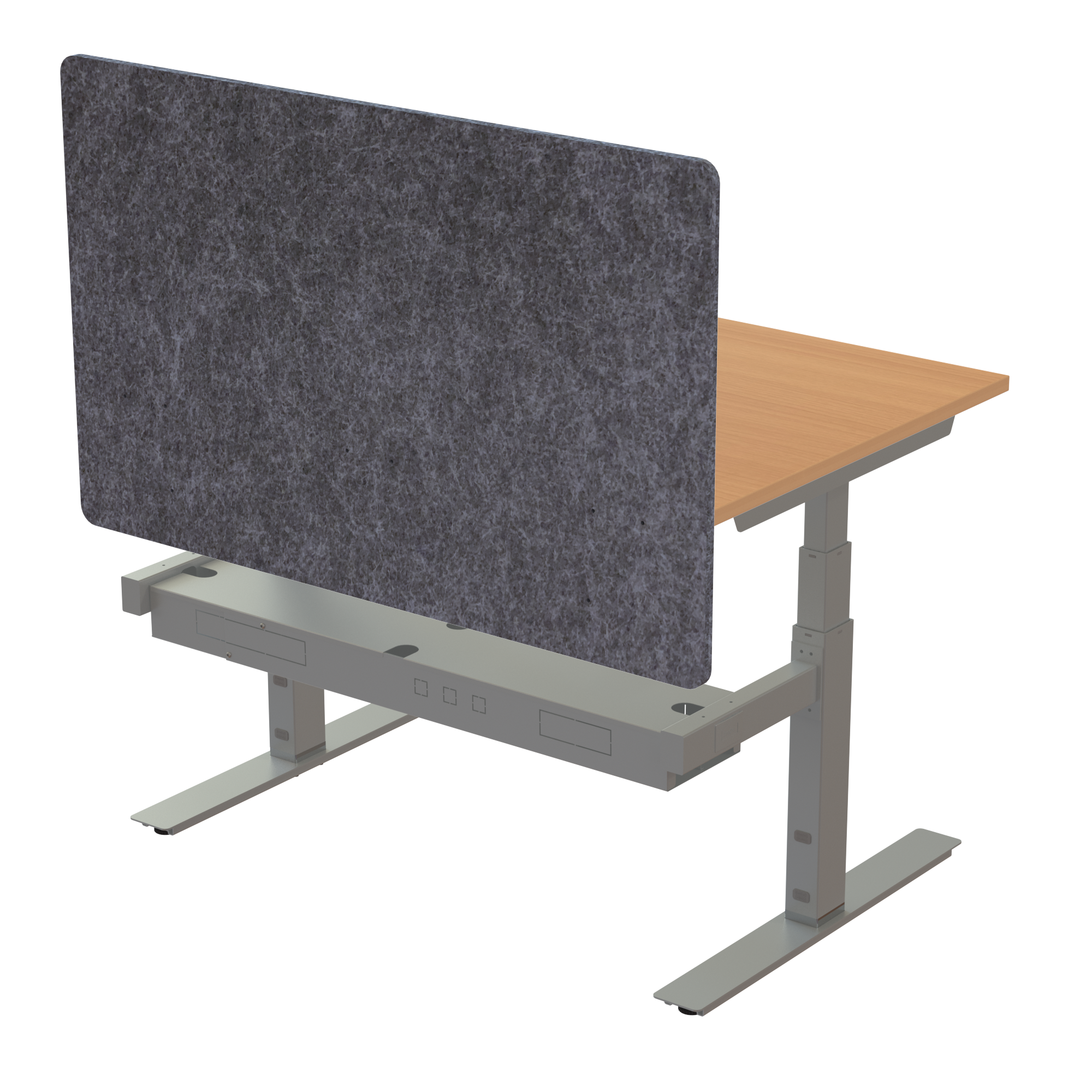 Ergonomic desk | 120x80 cm | Beech with silver frame