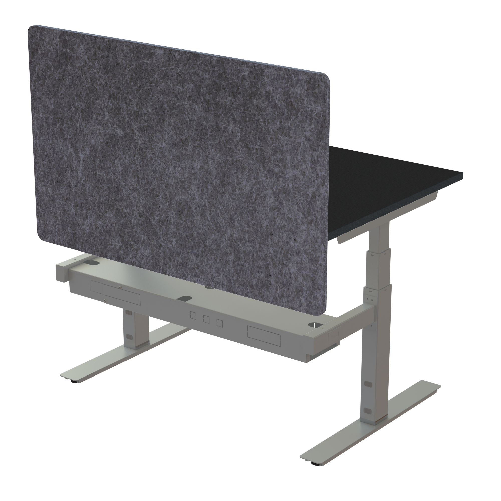 Ergonomic desk | 120x80 cm | Black  with silver frame