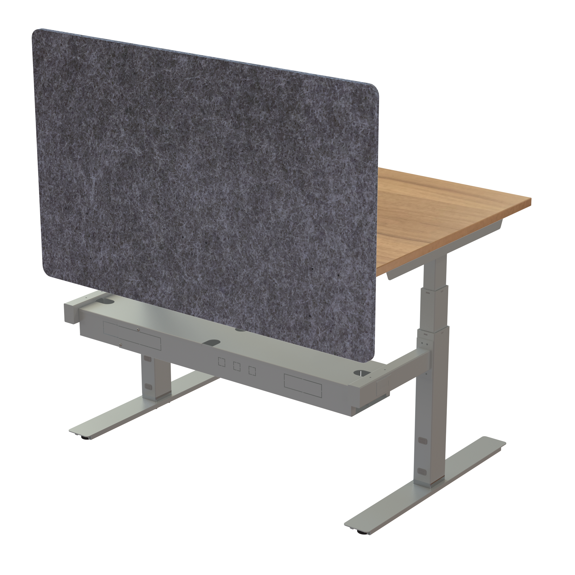 Ergonomic desk | 120x80 cm | Walnut with silver frame
