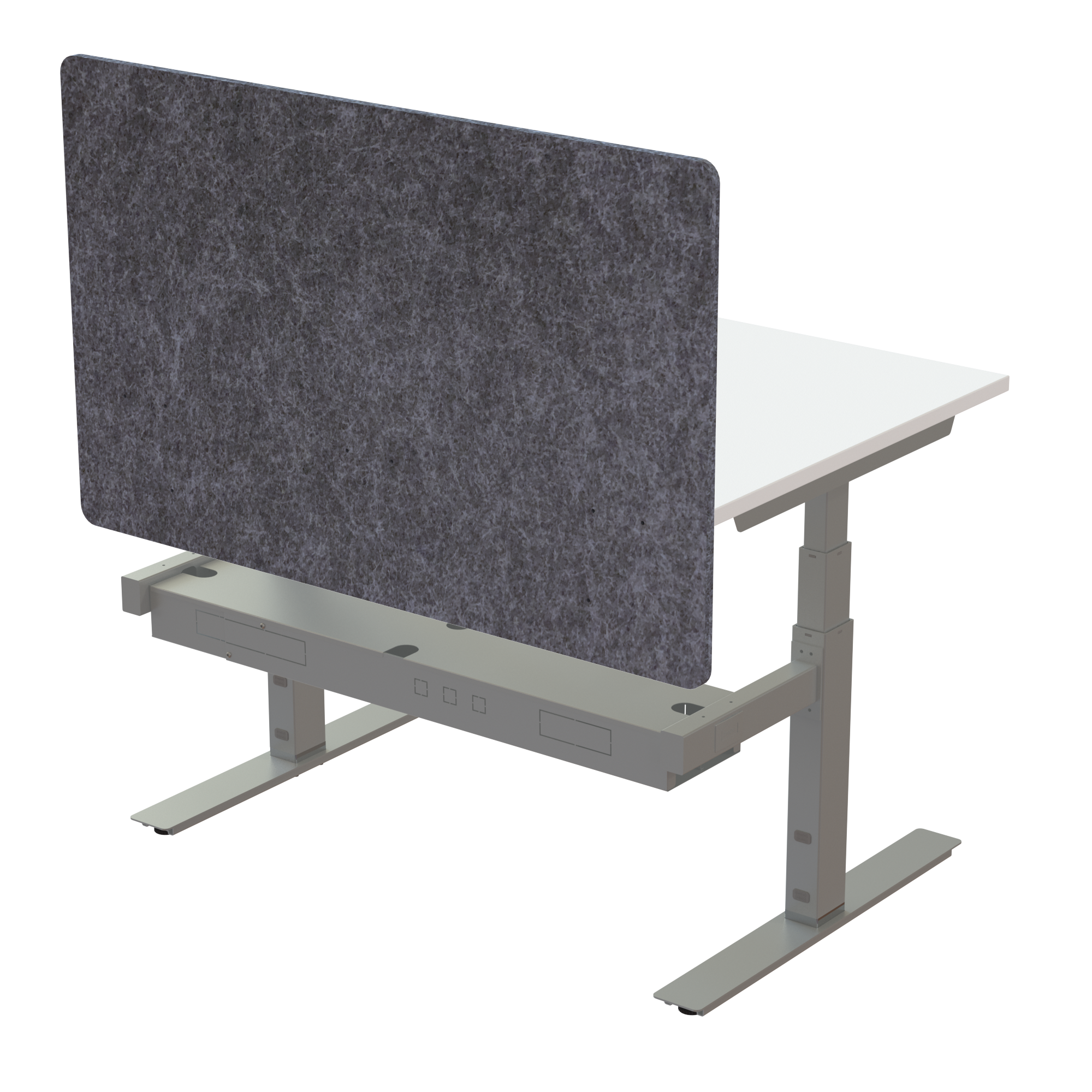 Ergonomic desk | 120x80 cm | White with silver frame