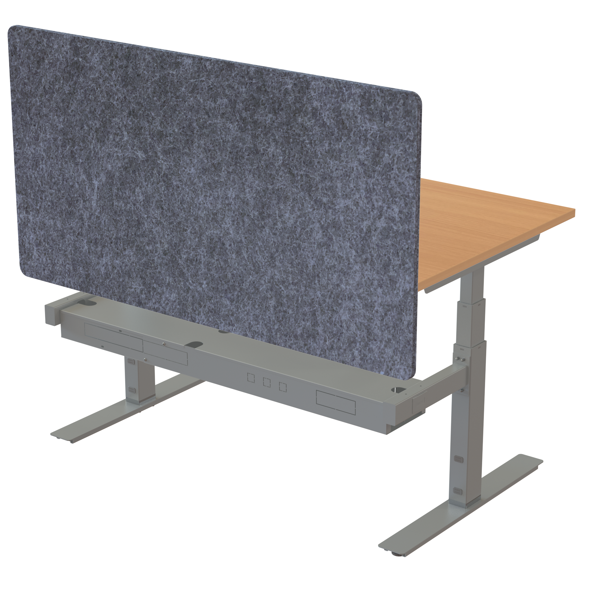 Ergonomic desk | 140x80 cm | Beech with silver frame