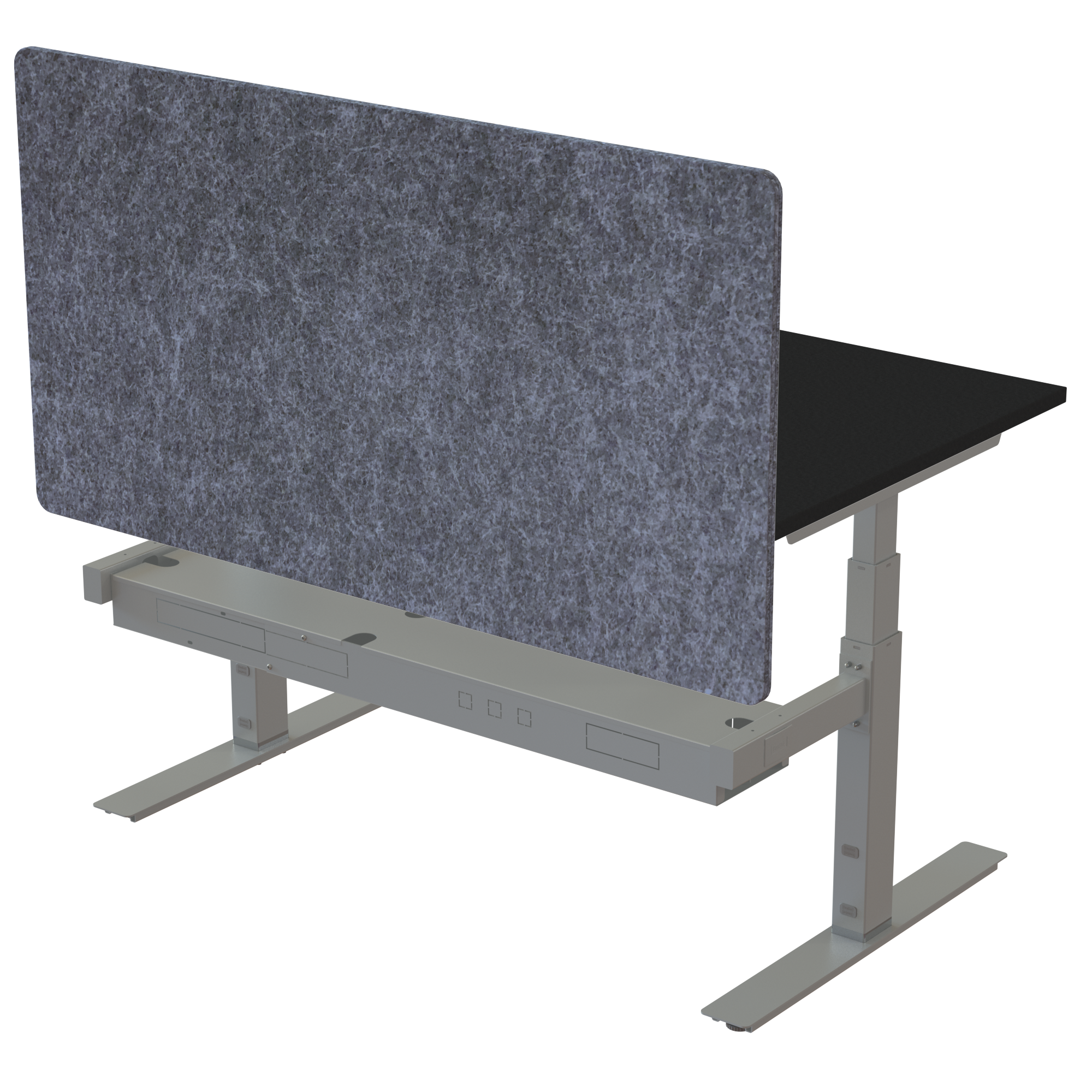 Ergonomic desk | 140x80 cm | Black  with silver frame