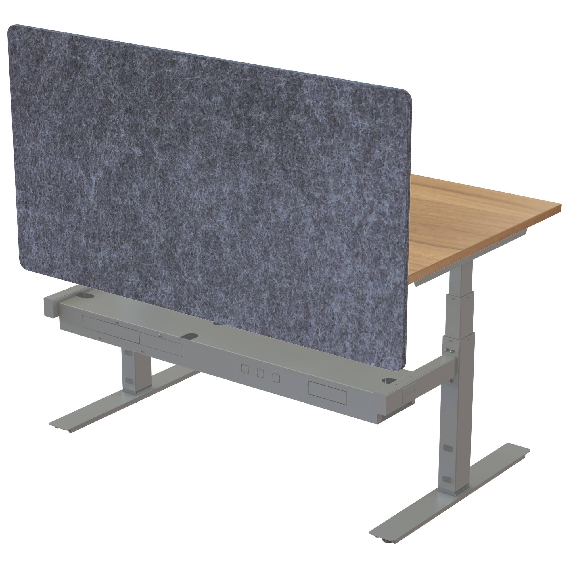 Ergonomic desk | 140x80 cm | Walnut with silver frame
