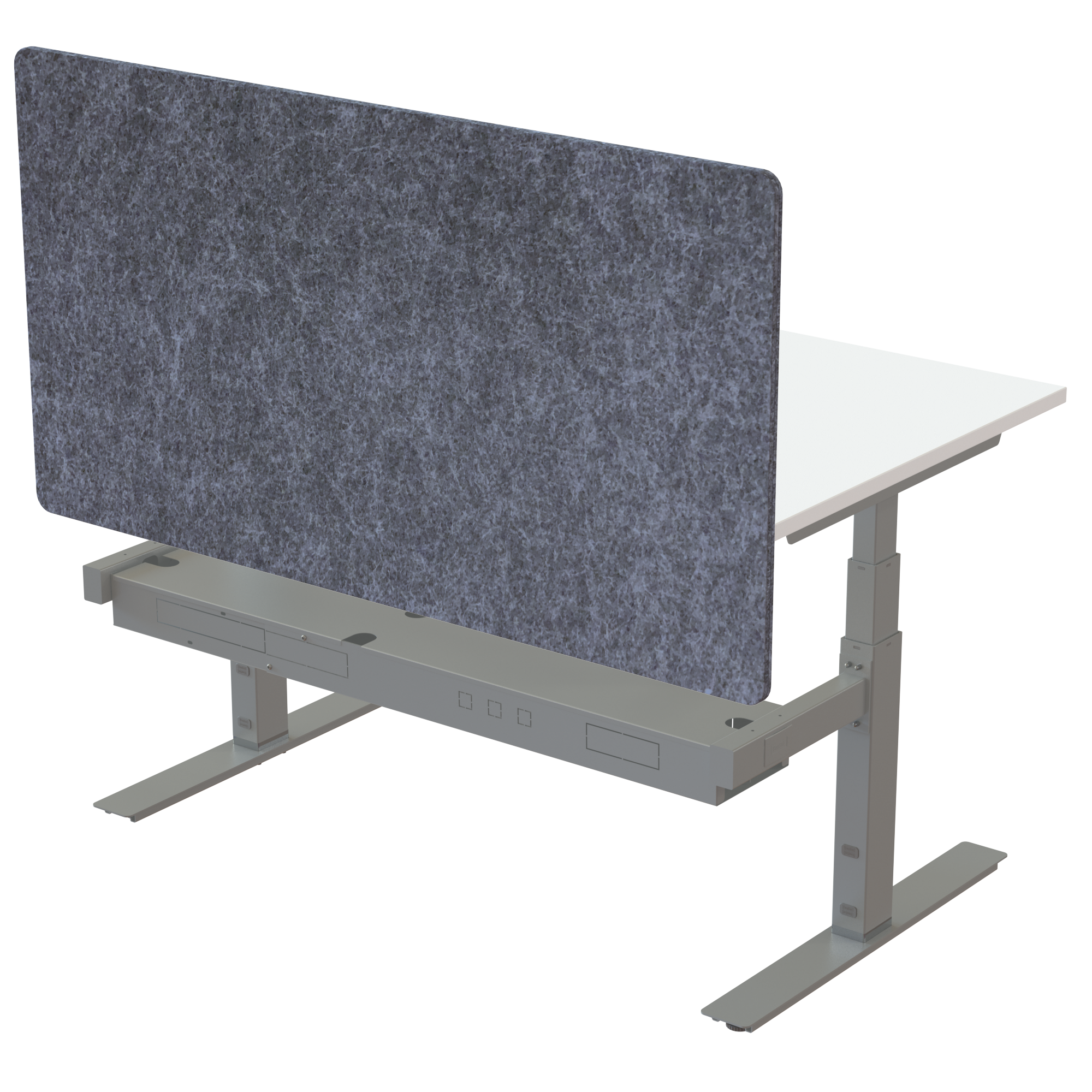 Ergonomic desk | 140x80 cm | White with silver frame
