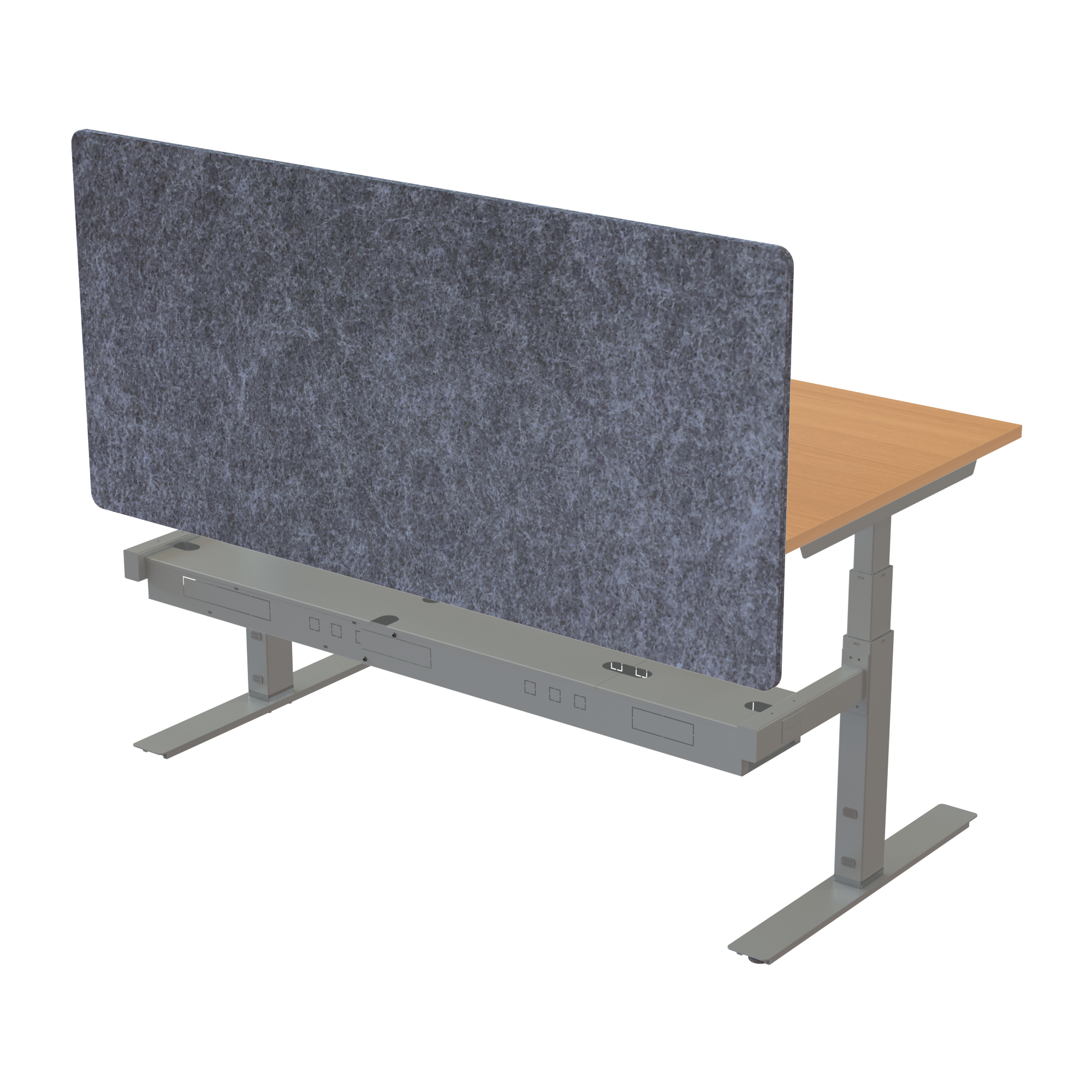 Ergonomic desk | 160x80 cm | Beech with silver frame