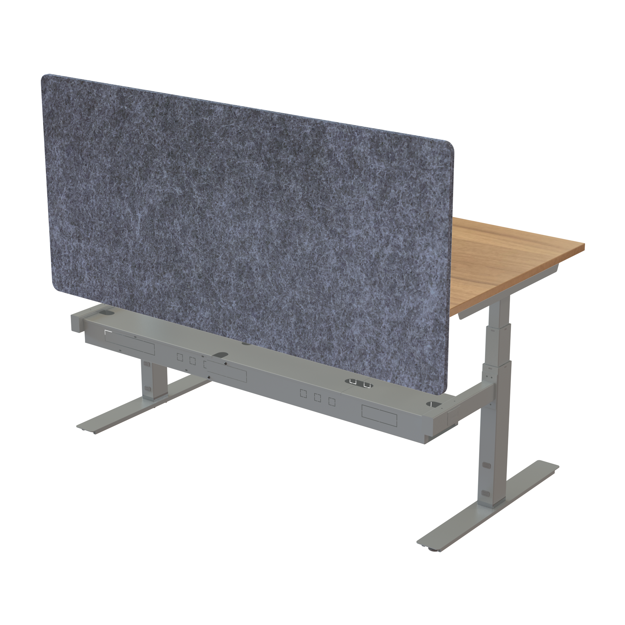 Ergonomic desk | 160x80 cm | Walnut with silver frame