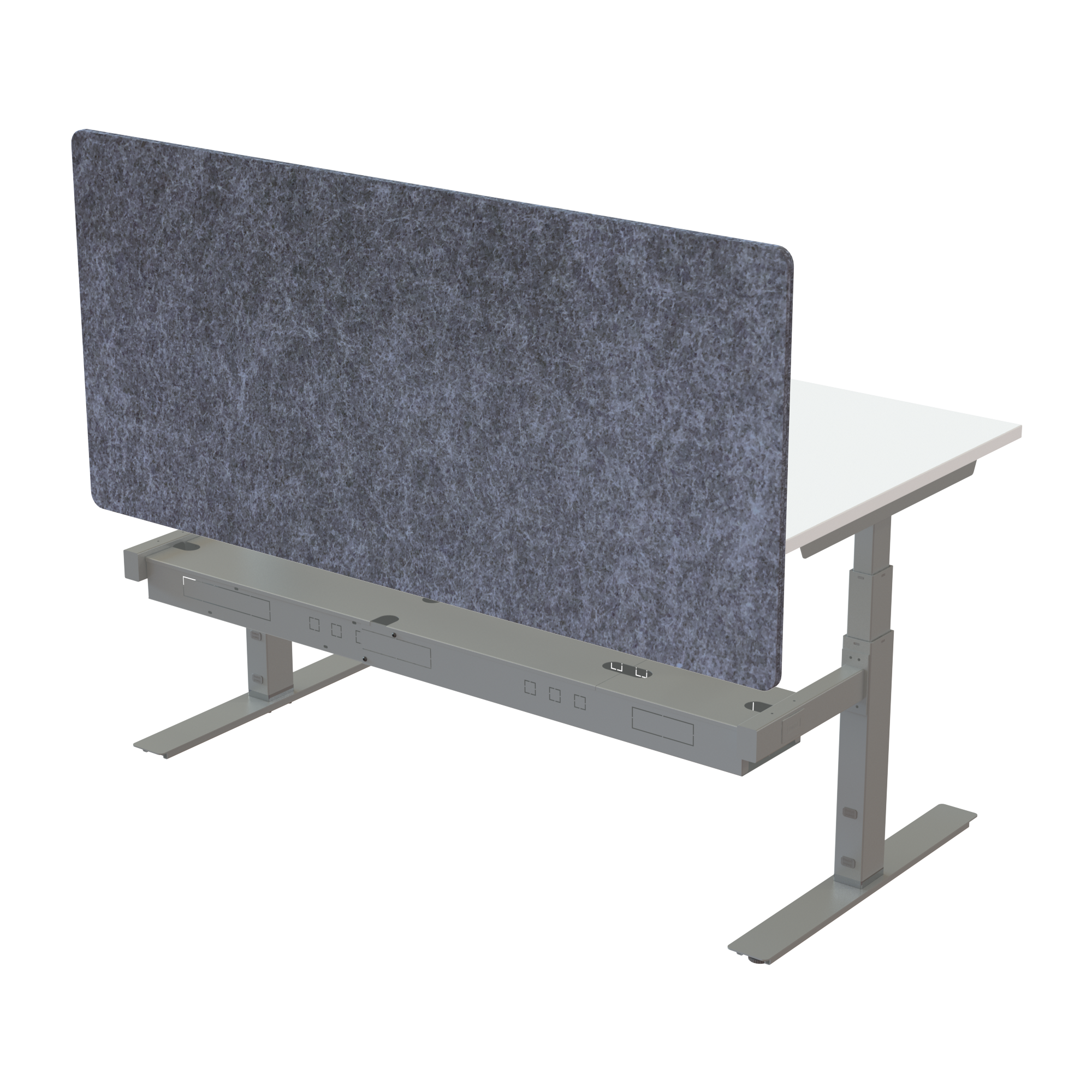 Ergonomic desk | 160x80 cm | White with silver frame